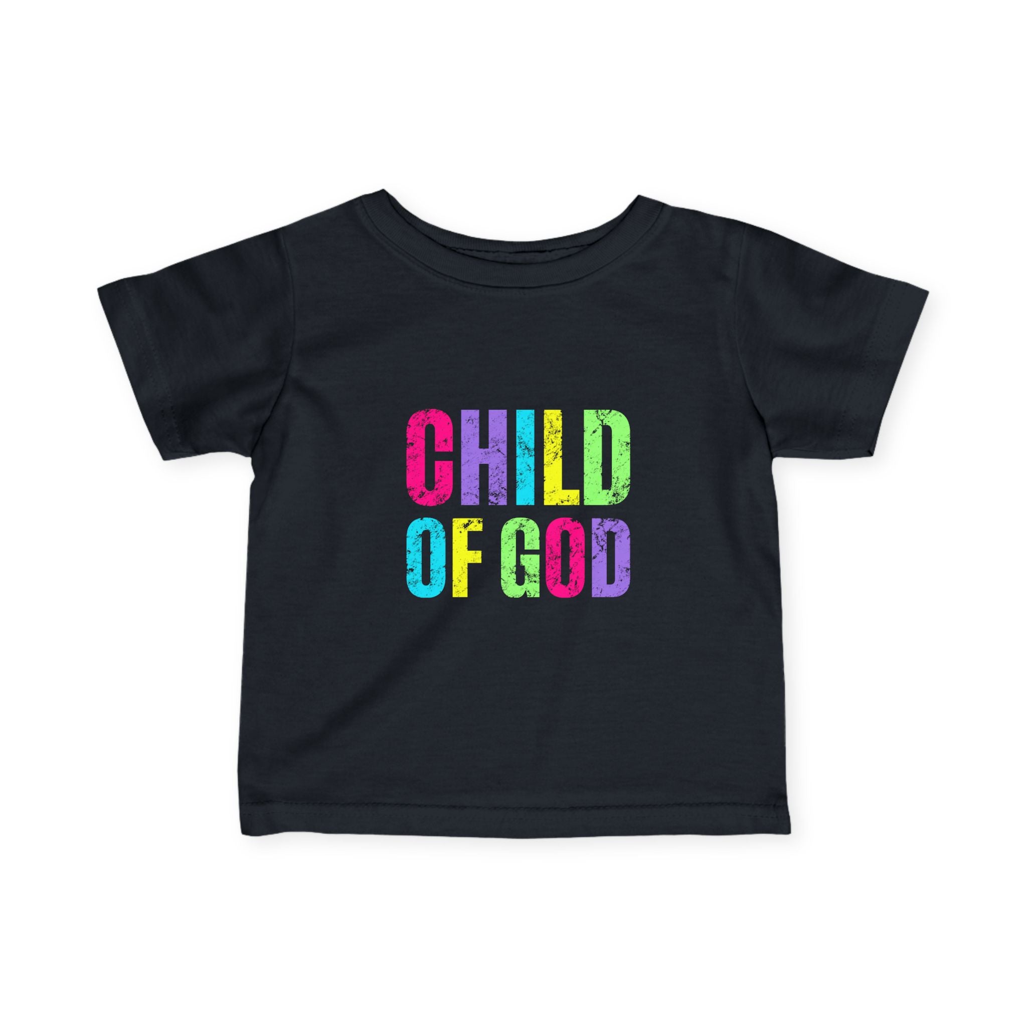 Colorful Child of God Infant Tee, Cute Baby T-Shirt, Rainbow Kids Shirt, Faith-Based Apparel, Baby Shower Gift