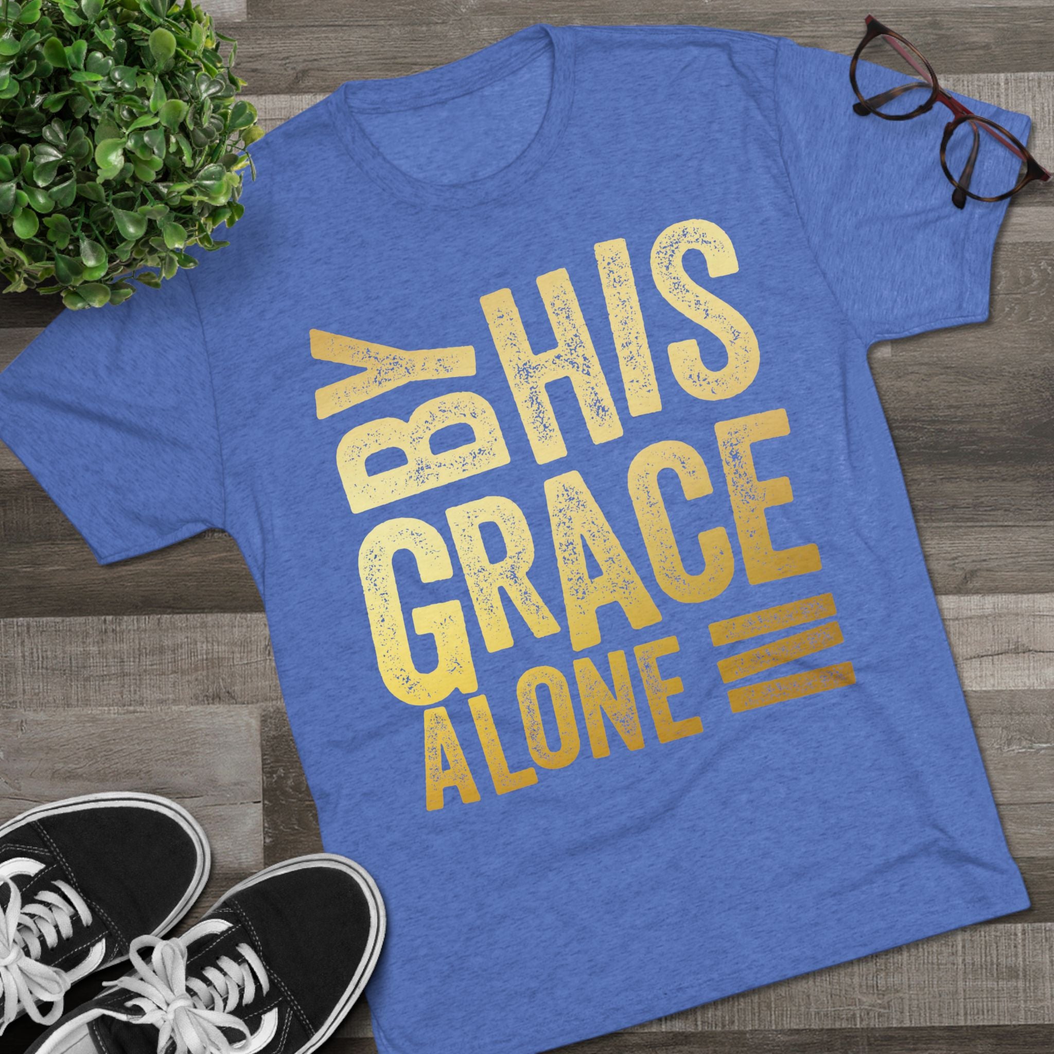 Unisex Tri-Blend Crew Tee - 'By His Grace Alone' Inspirational T-Shirt, Faith-Based Apparel, Christian Gift, Casual Everyday Wear, [...]