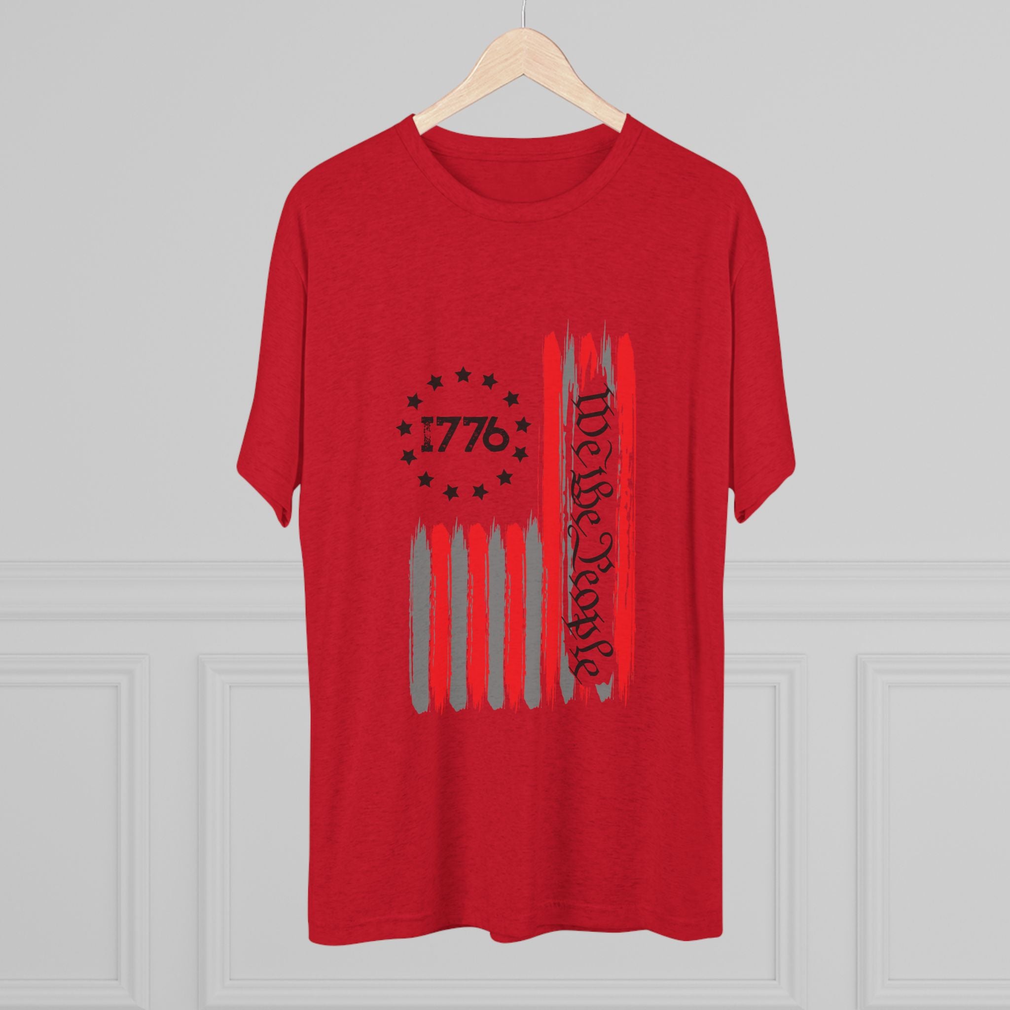 Patriotic Tee - We the People 1776 Flag Unisex Tri-Blend Crew Tee