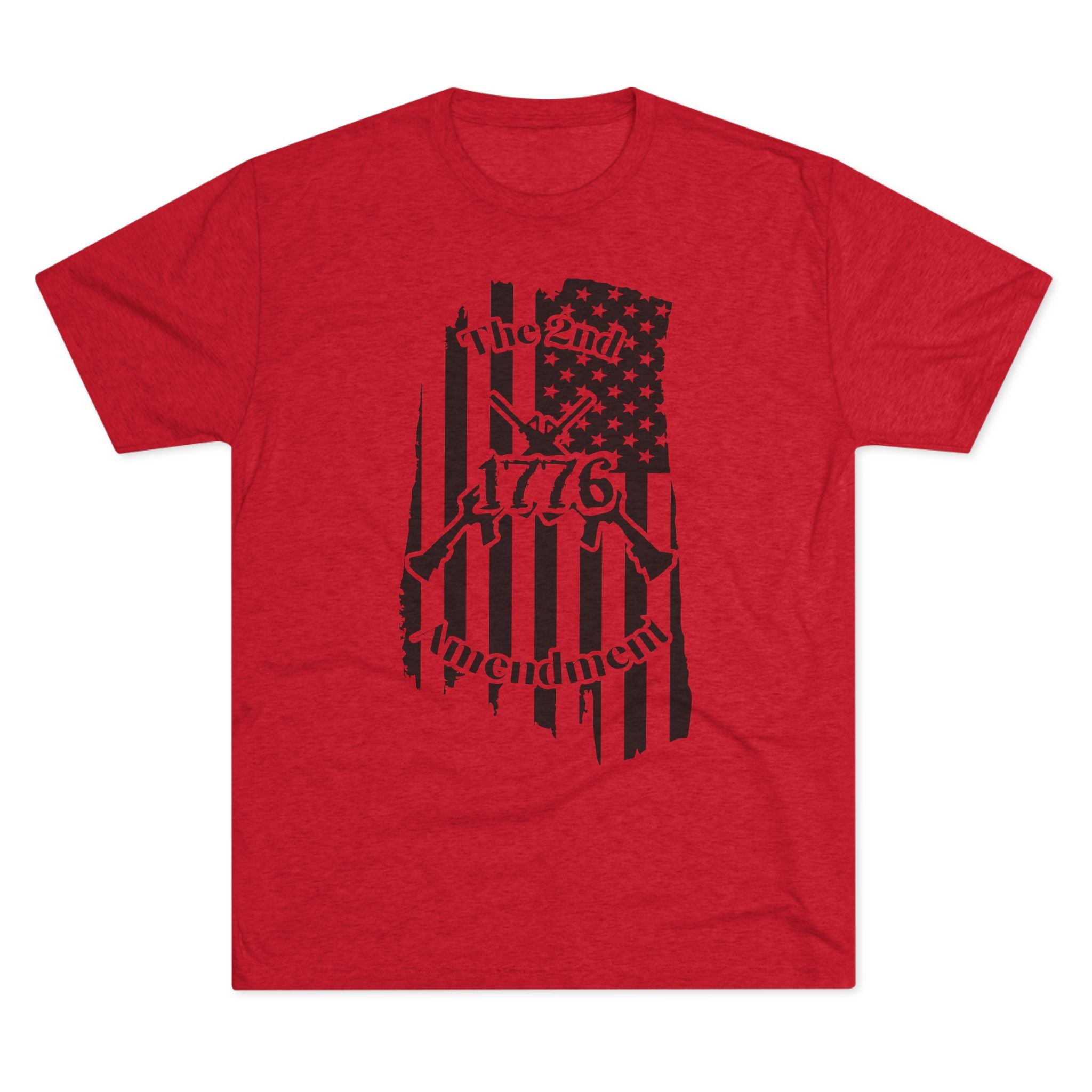 Patriotic Tee - 1776 2nd Amendment Flag Design Unisex Tri-Blend Crew Tee