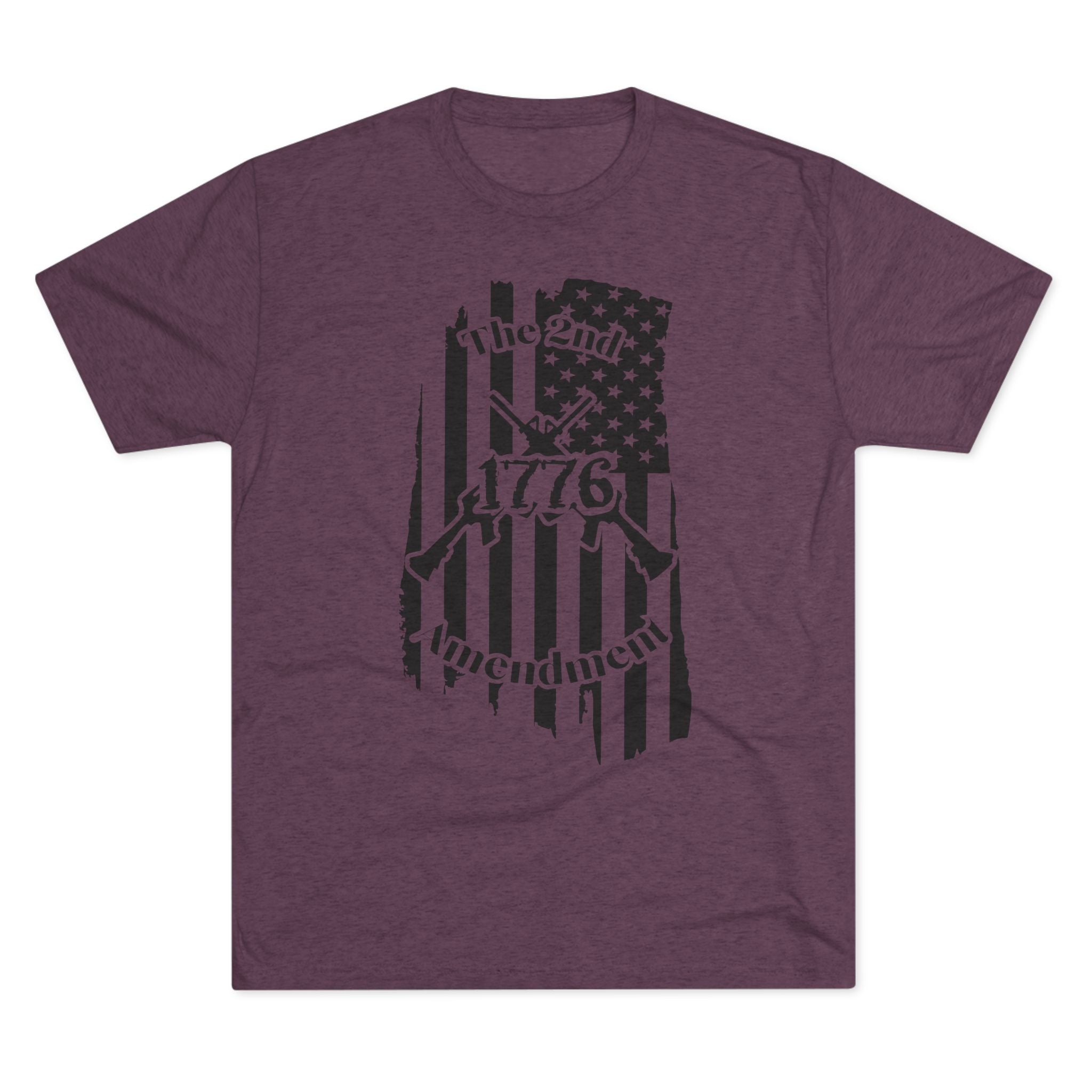 Patriotic Tee - 1776 2nd Amendment Flag Design Unisex Tri-Blend Crew Tee