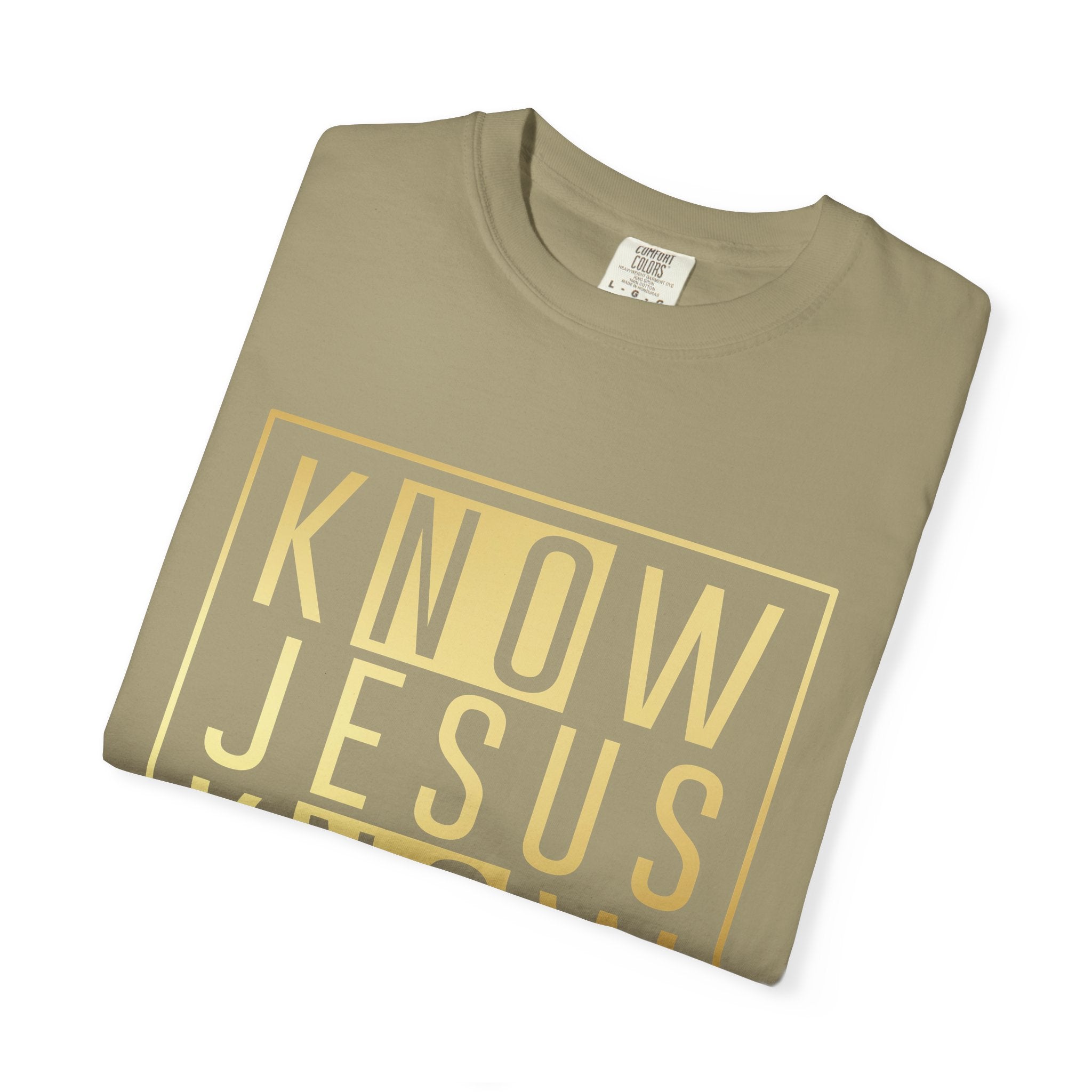 Know Jesus, Know Peace Unisex Garment-Dyed T-shirt | Inspirational Apparel for Faith, Church Events, Gifts, Casual Wear, Summer Outfits