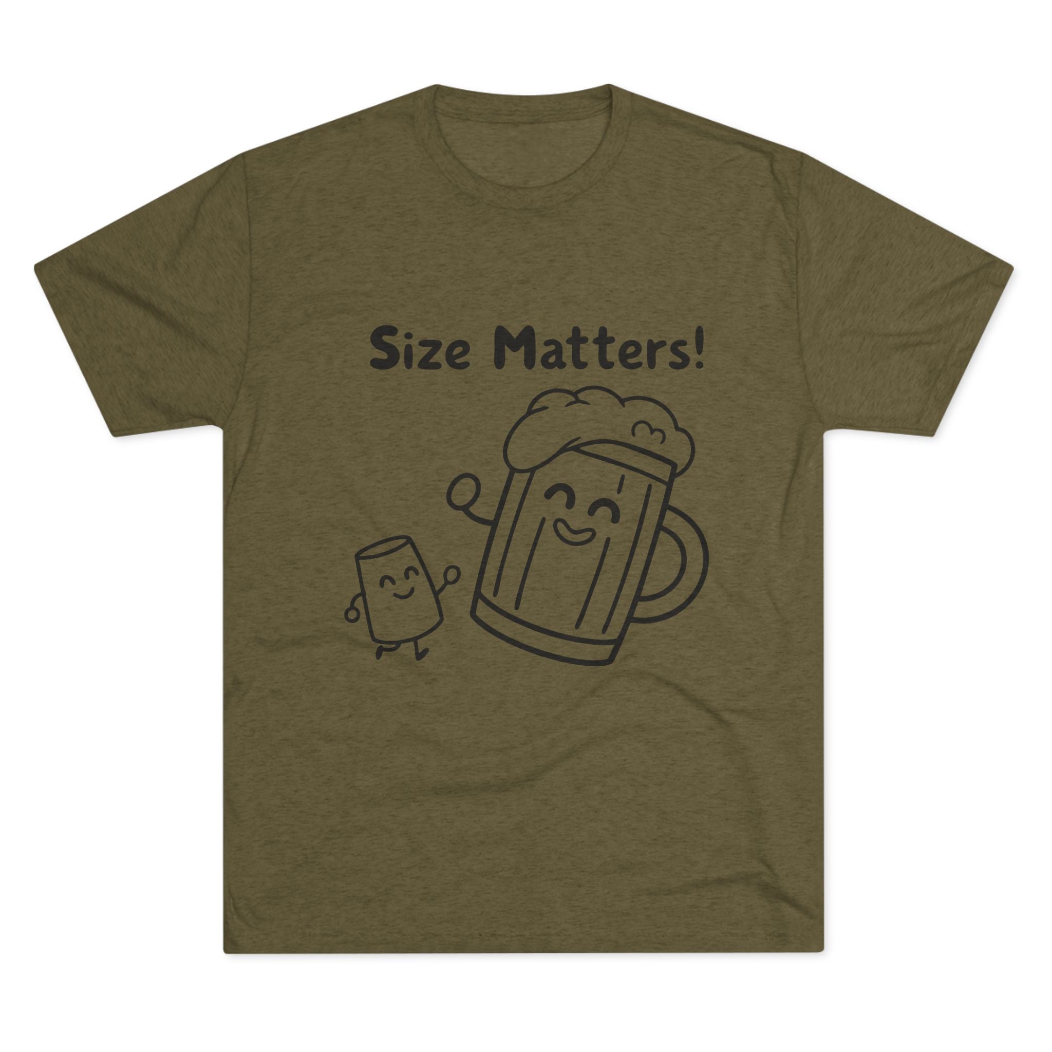 Beer Mug - Size Matters Unisex Tri-Blend Tee