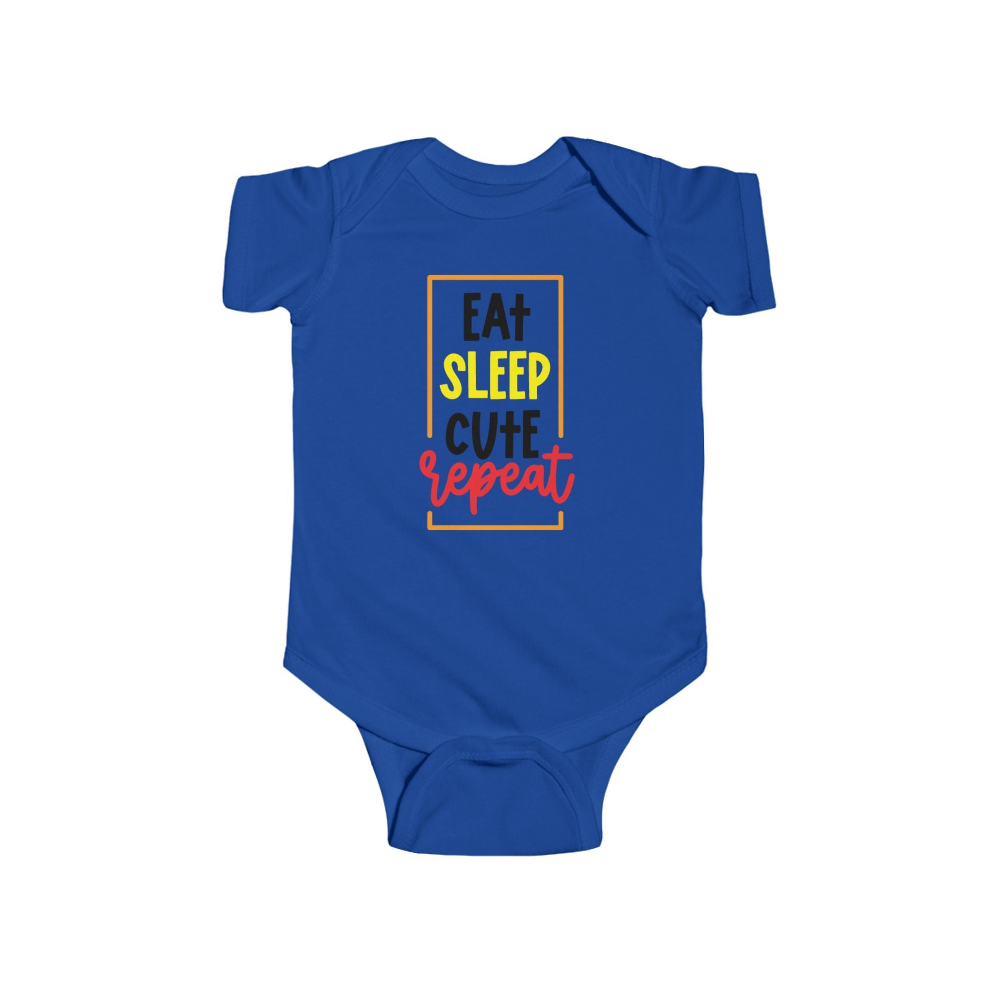 Infant Fine Jersey Bodysuit - 'Eat Sleep Cute Repeat' - Perfect for Baby Showers, Newborn Gifts, Toddler Fashion, Playtime, Everyday Wear