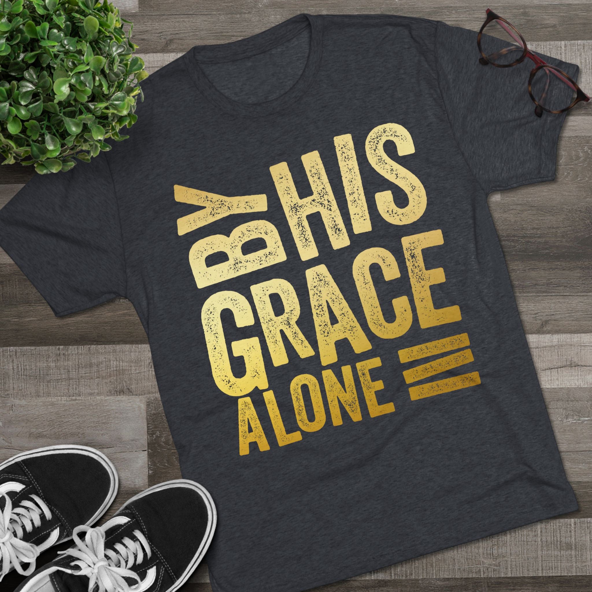 Unisex Tri-Blend Crew Tee - 'By His Grace Alone' Inspirational T-Shirt, Faith-Based Apparel, Christian Gift, Casual Everyday Wear, [...]