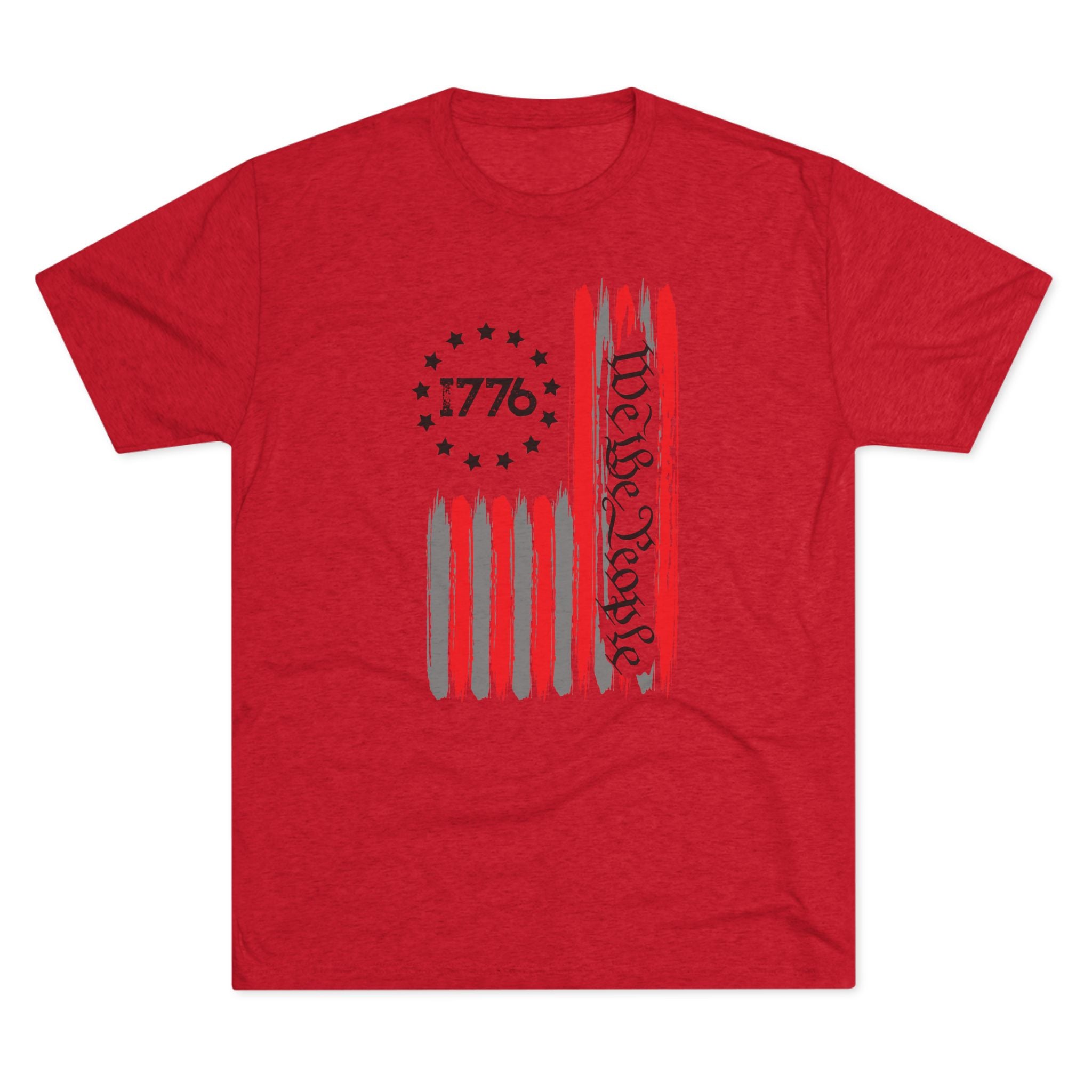 Patriotic Tee - We the People 1776 Flag Unisex Tri-Blend Crew Tee