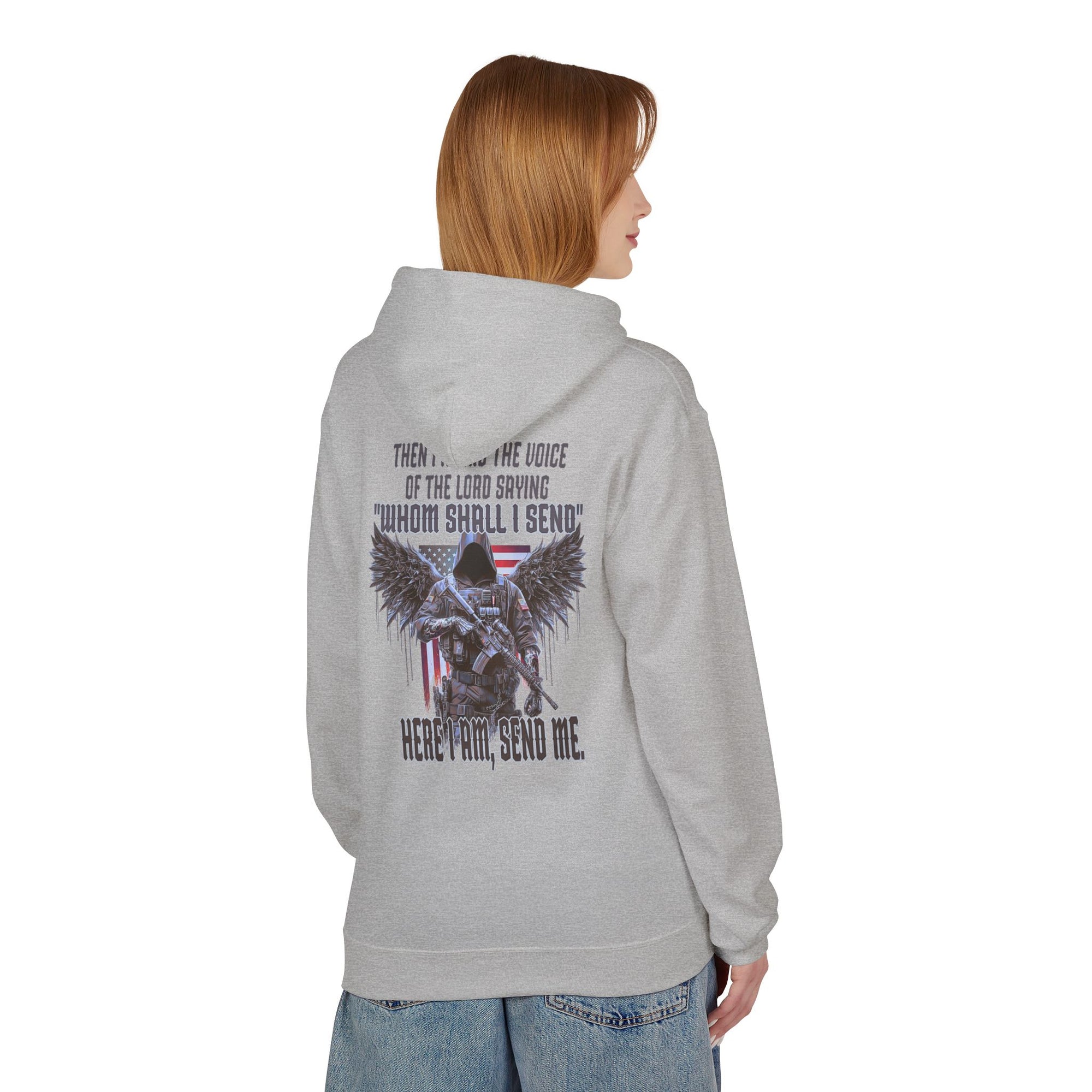 Hoodie - Isaiah 6:8 Inspirational Scripture Design