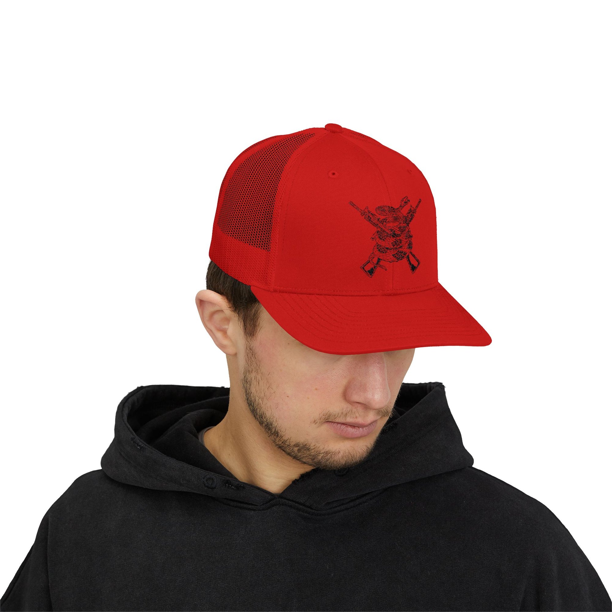Snapback Cap, Crossed Rifles with Snake Design