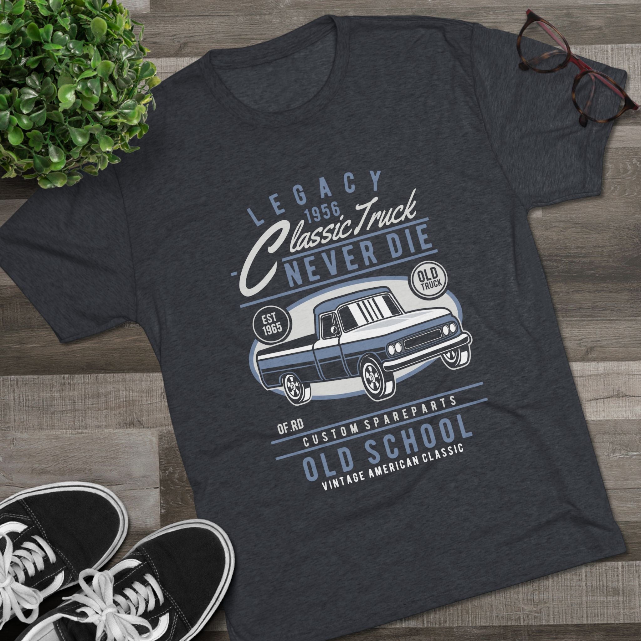 Vintage Classic Truck Tee - Unisex Tri-Blend Crew Neck