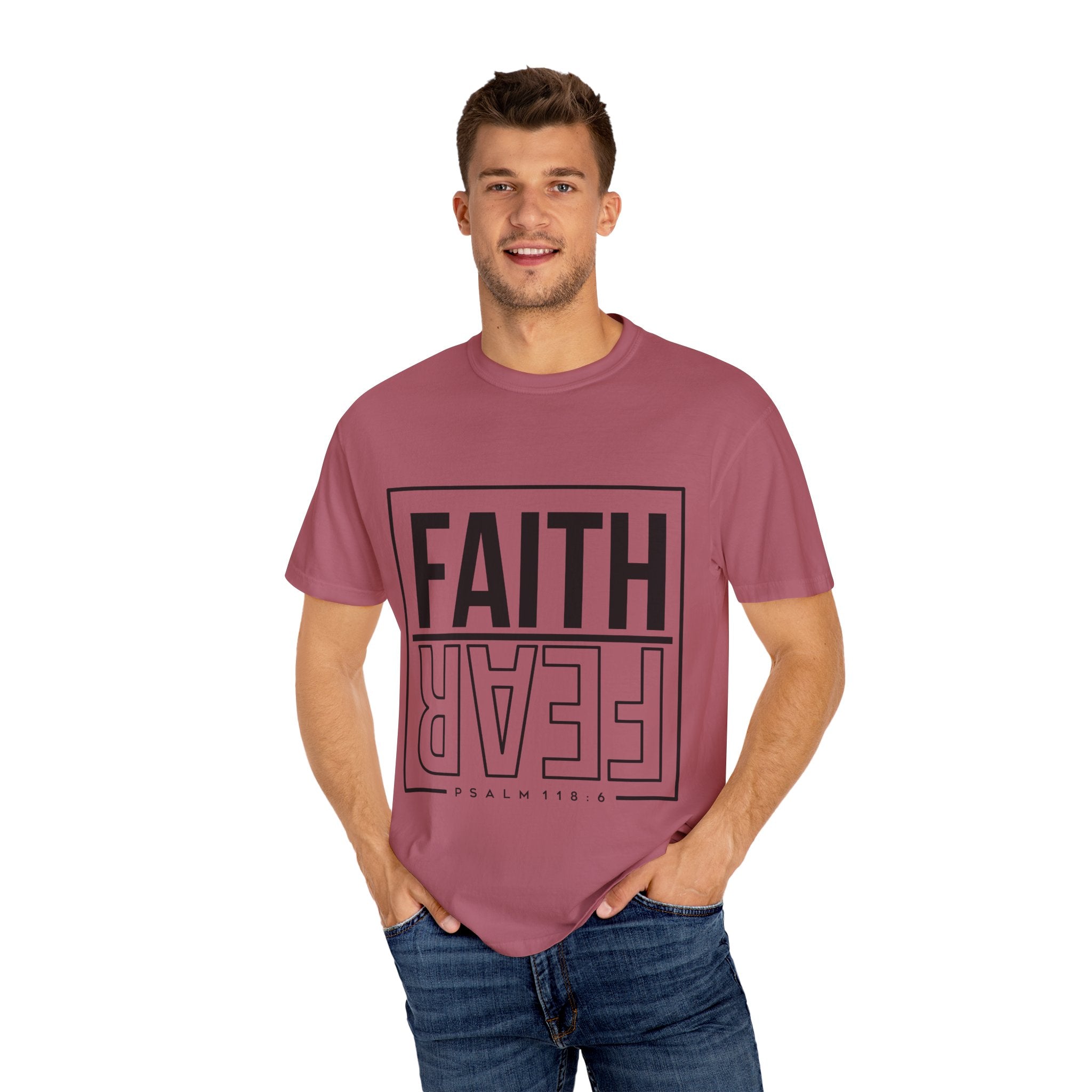 Unisex Faith & Fear T-Shirt, Inspirational Tee, Positive Message, Gift for Friends, Faith-Based Apparel, Casual Wear, Christian Merch