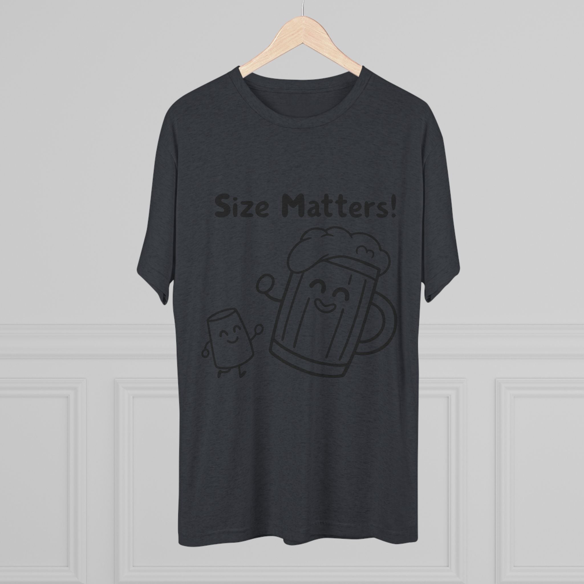 Beer Mug - Size Matters Unisex Tri-Blend Tee