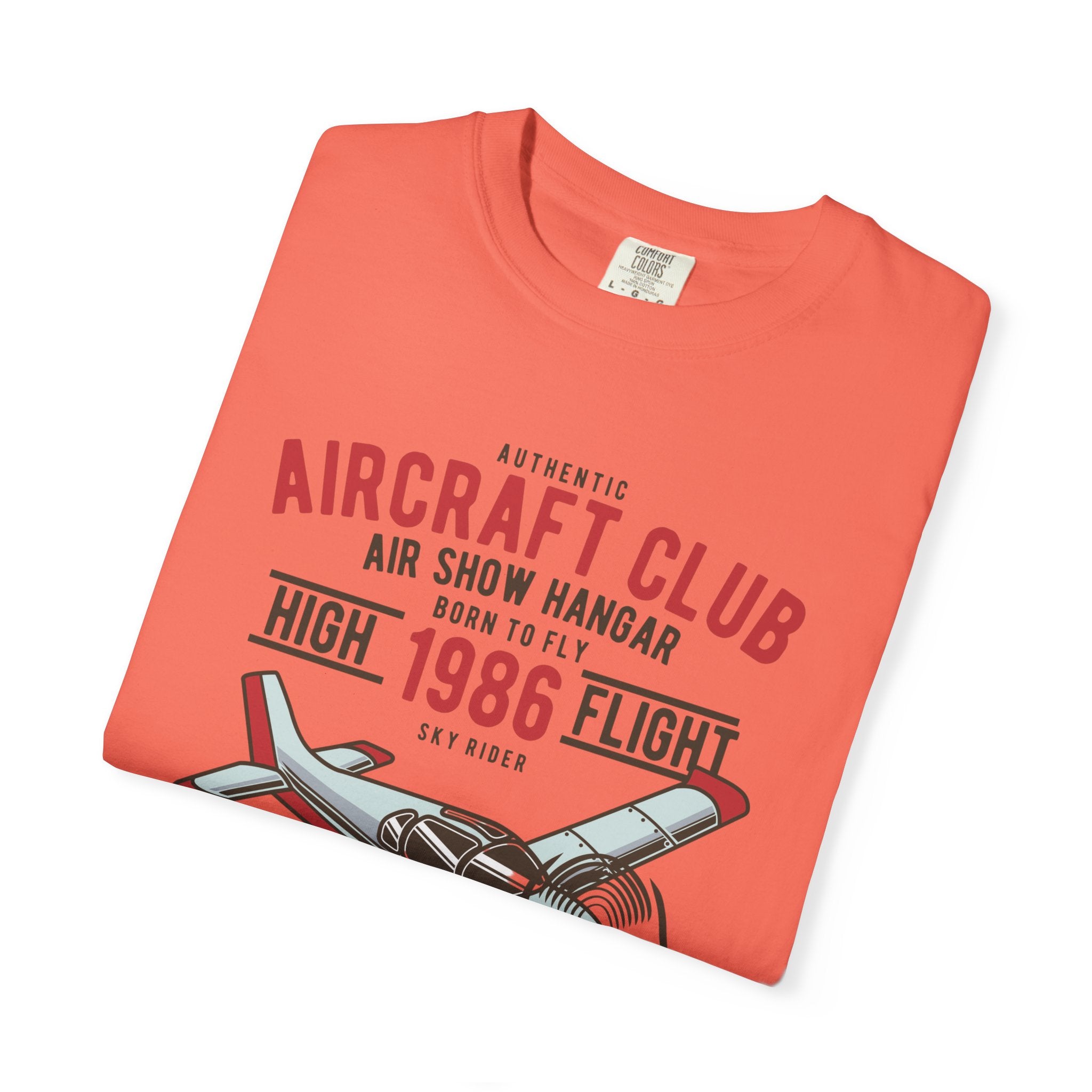 Vintage Aircraft Club T-Shirt | Unisex Garment-Dyed Tee, Aviation Lover Gift, Retro Airplane Shirt, Sky Rider Apparel, Air Show Fashion