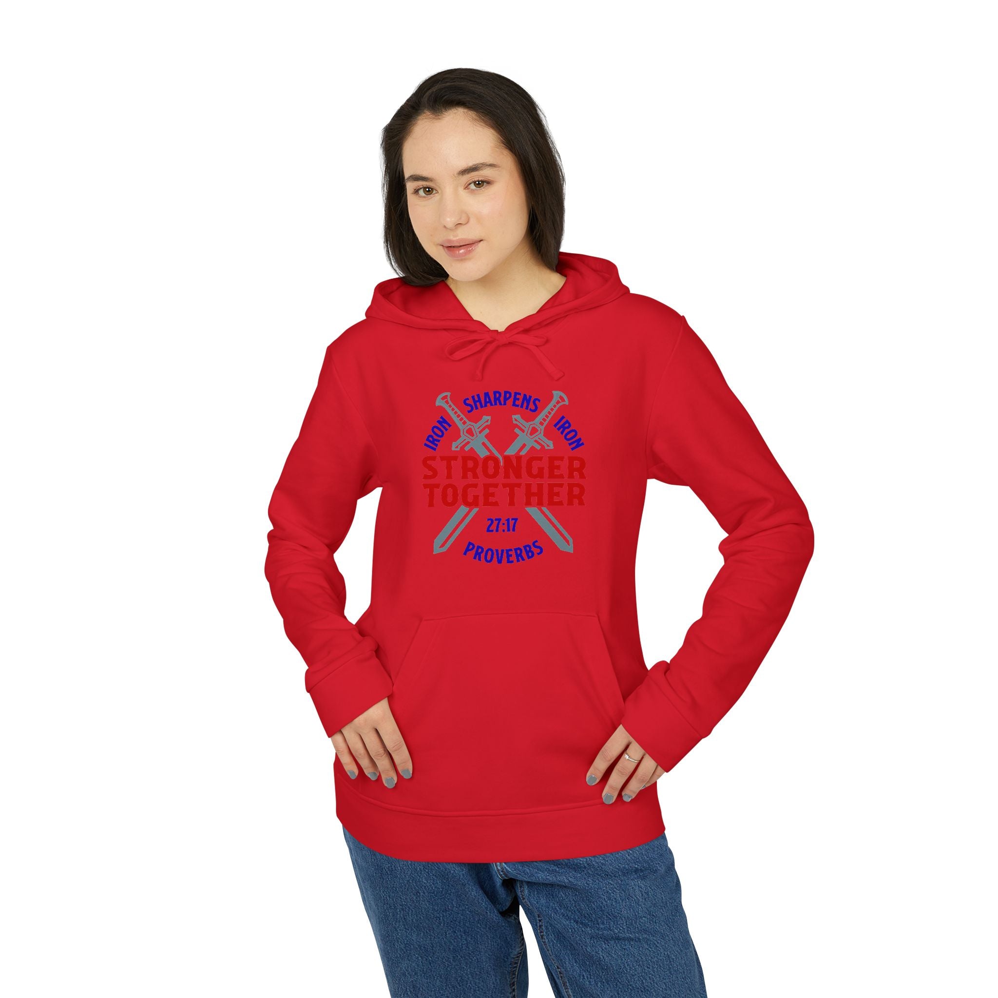 Iron Sharpens Iron Hoodie, Unisex Fleece Pullover, Motivational Sweatshirt, Inspirational Jumper, Workout Clothing, Fitness Apparel