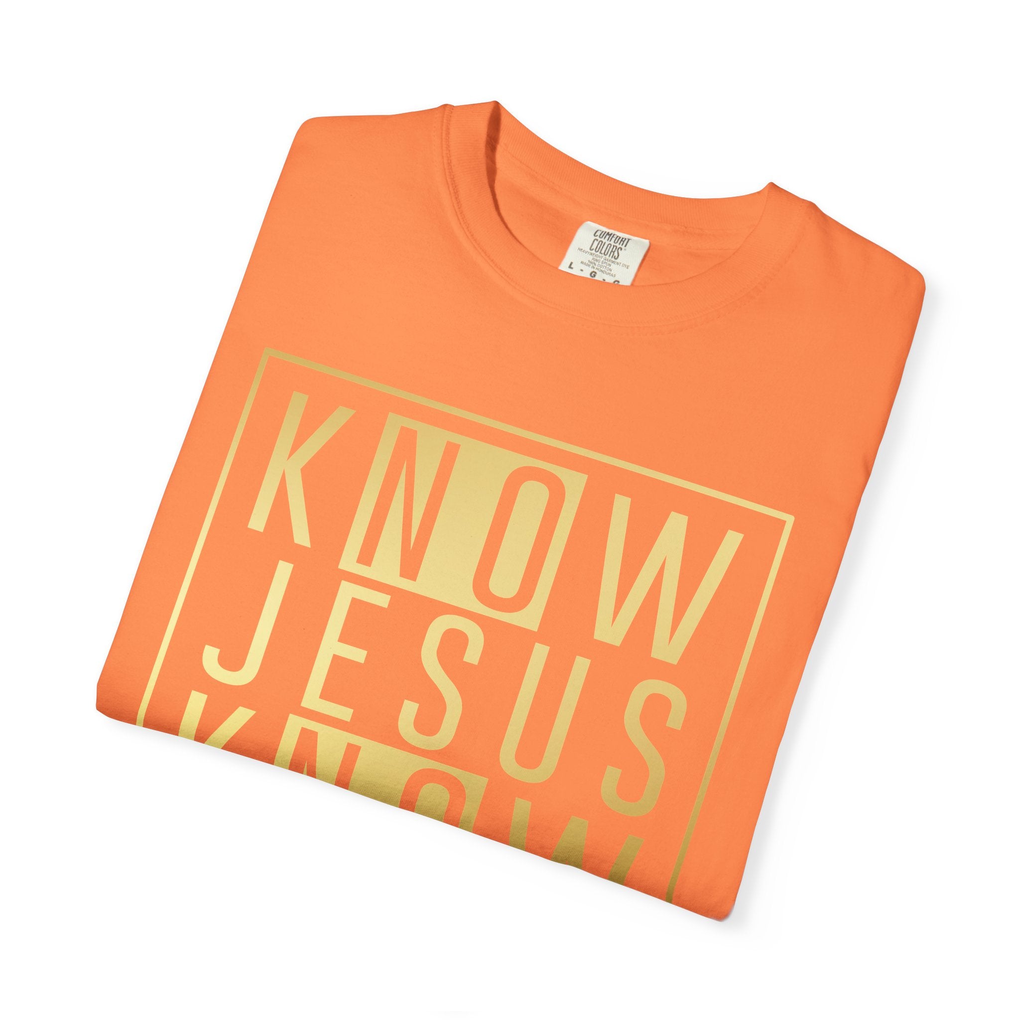 Know Jesus, Know Peace Unisex Garment-Dyed T-shirt | Inspirational Apparel for Faith, Church Events, Gifts, Casual Wear, Summer Outfits