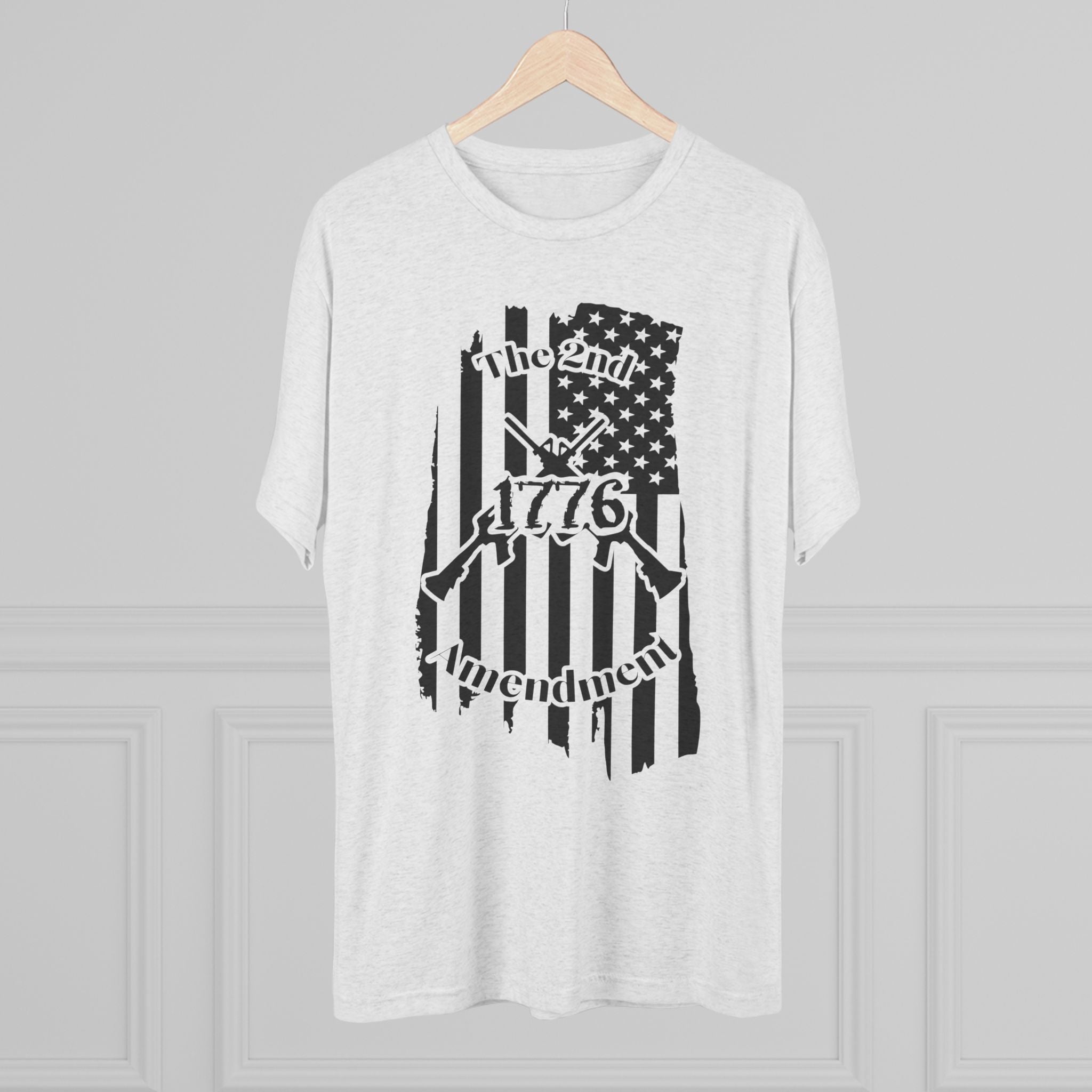 Patriotic Tee - 1776 2nd Amendment Flag Design Unisex Tri-Blend Crew Tee