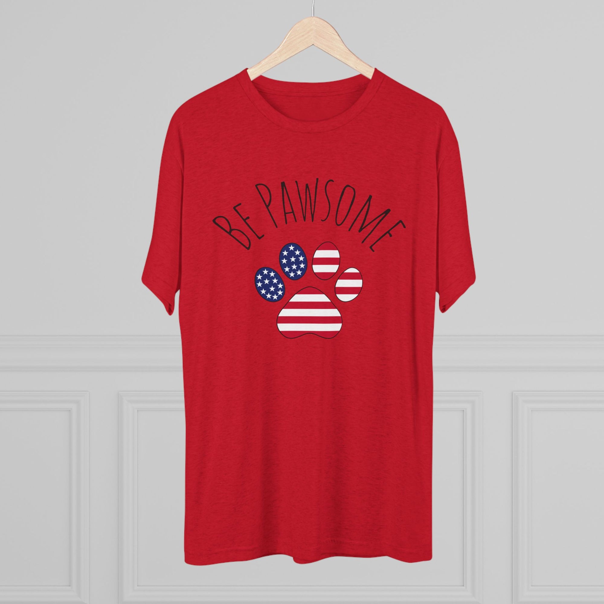 Dog Lover Tee - Be Pawsome Unisex Tri-Blend Crew Tee