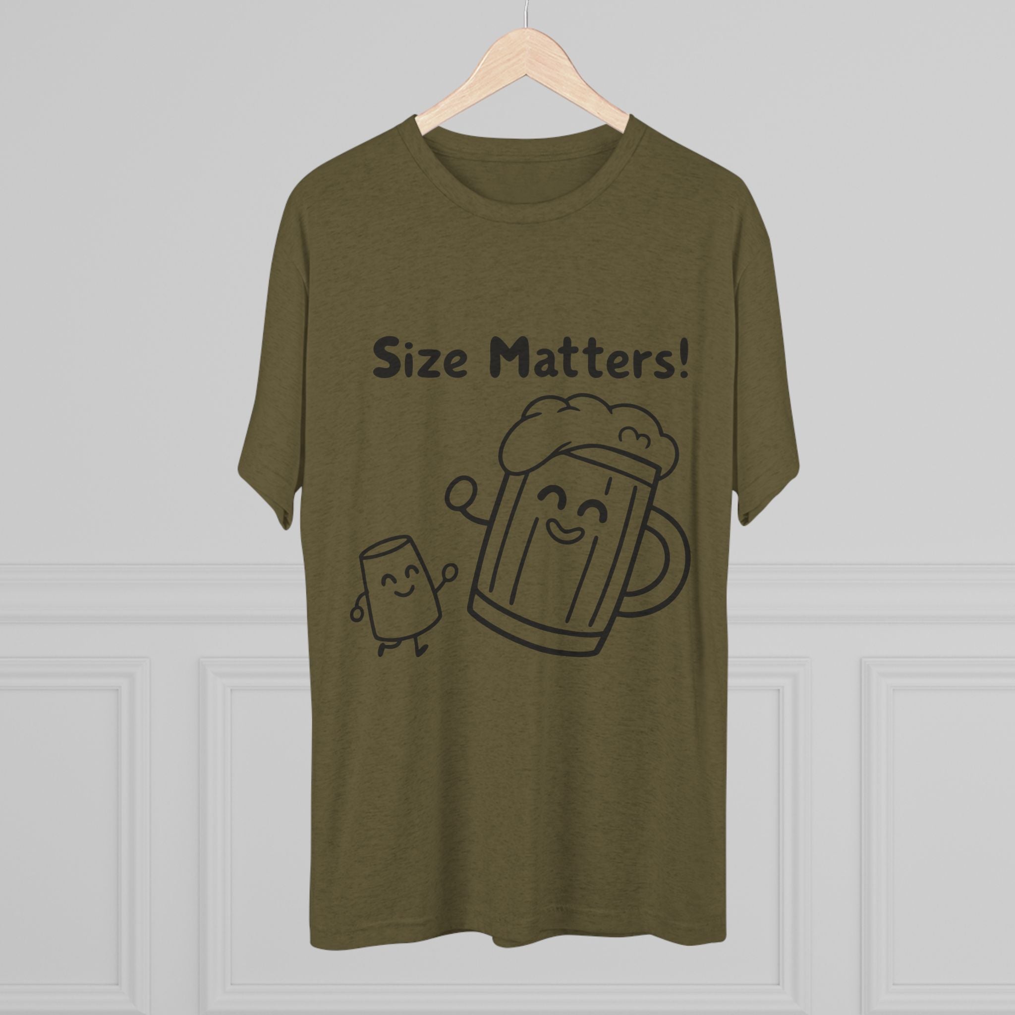 Beer Mug - Size Matters Unisex Tri-Blend Tee