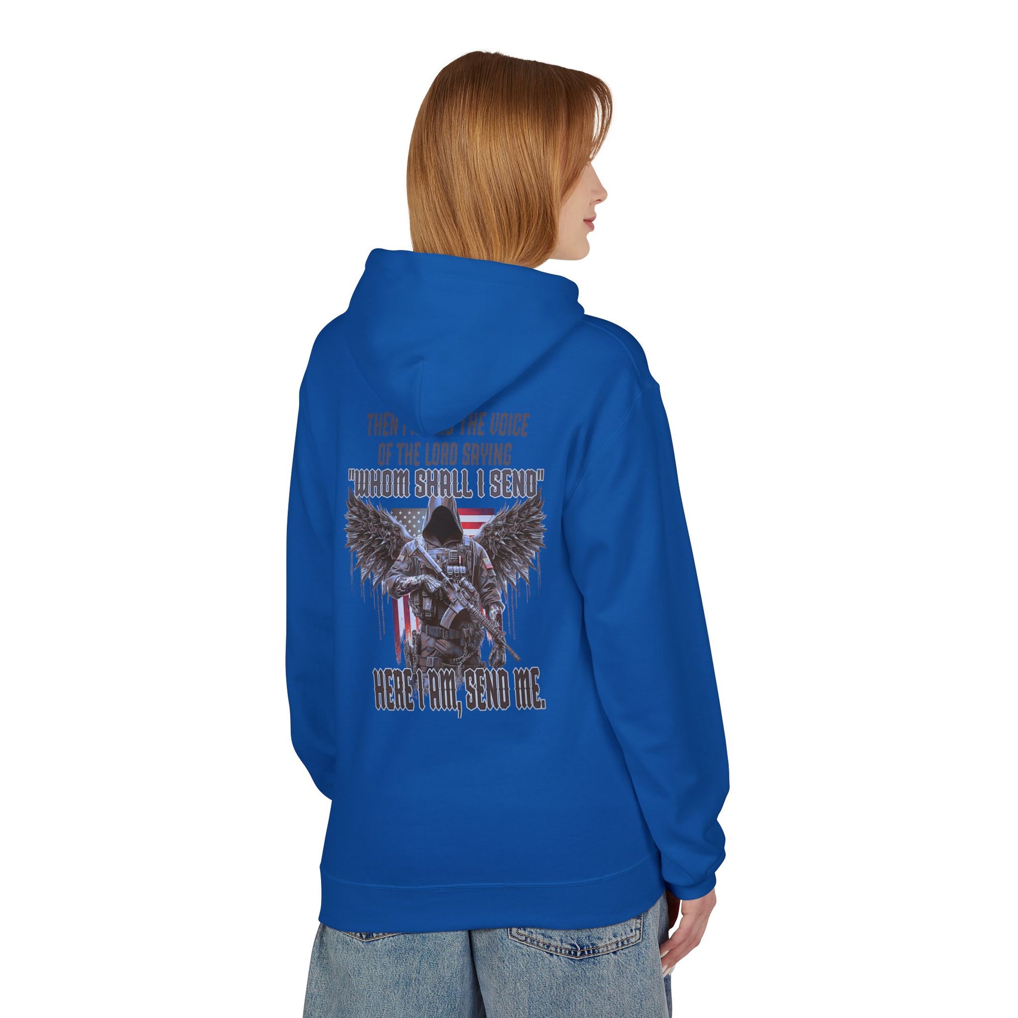 Hoodie - Isaiah 6:8 Inspirational Scripture Design