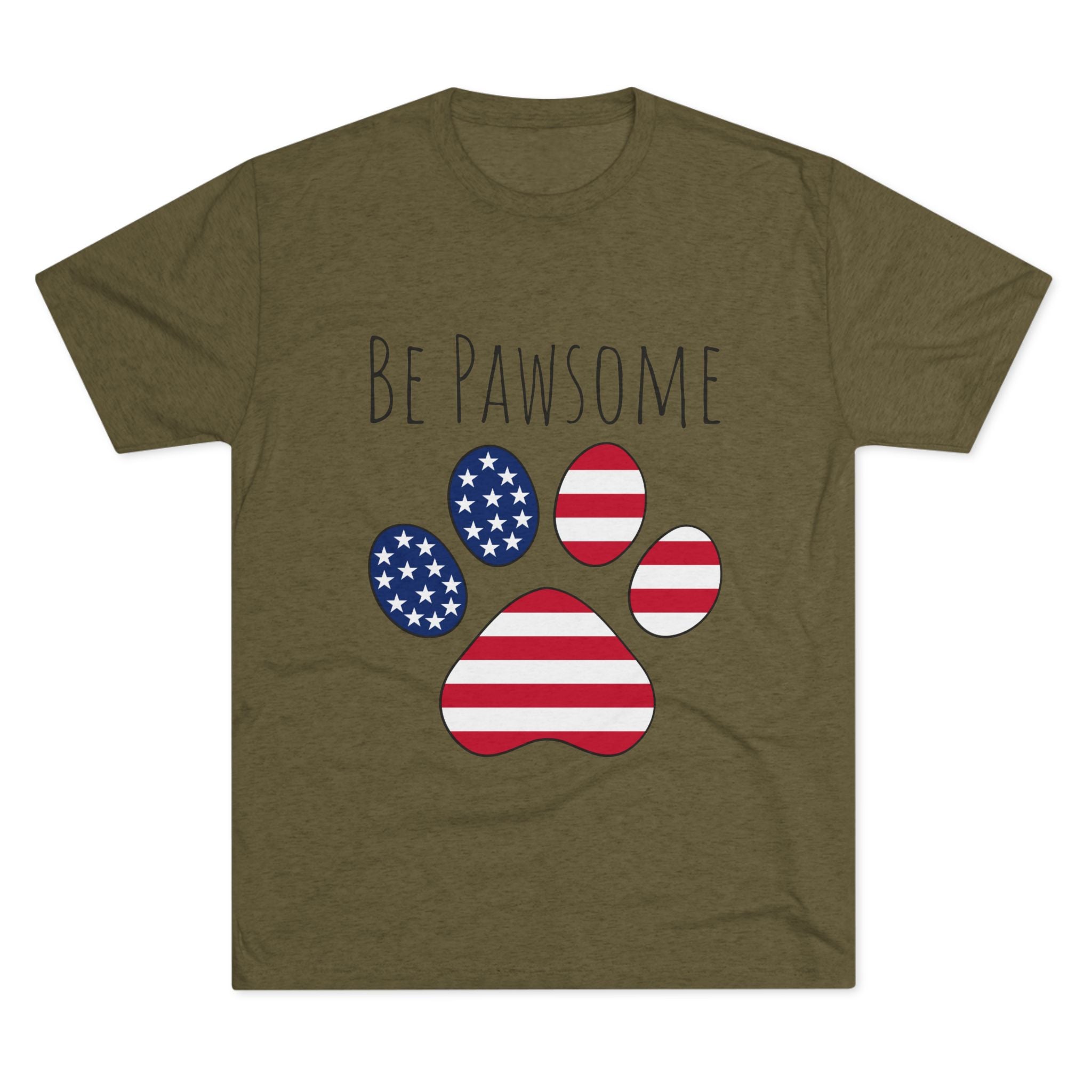 Dog Lover Tee - Be Pawsome Unisex Tri-Blend Crew Tee