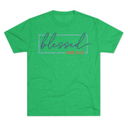 Blessed Unisex Tri-Blend Crew Tee | Inspirational Gift for Friends, Spiritual Wear, Faith-Based Apparel, Green Shirt, Casual Top