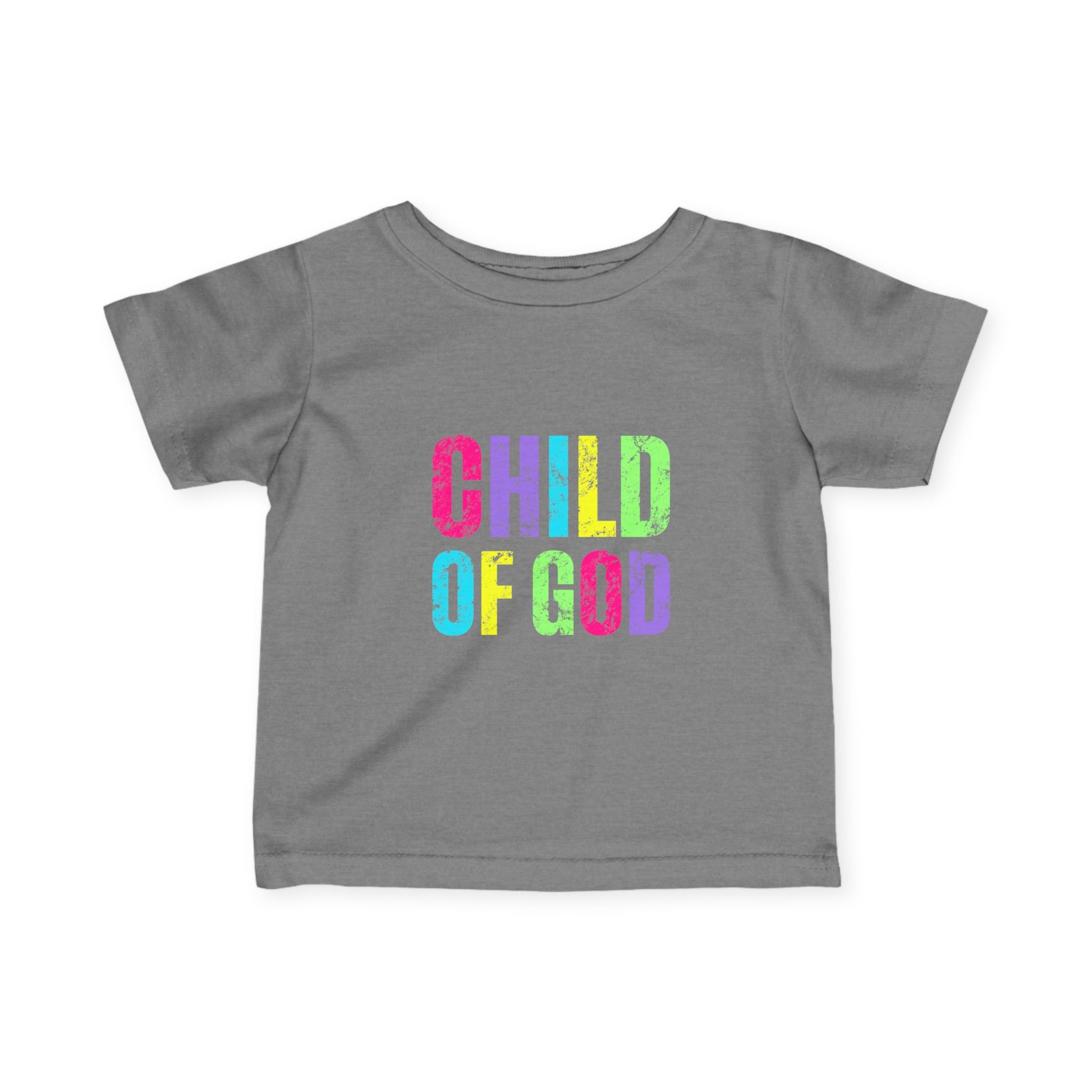 Colorful Child of God Infant Tee, Cute Baby T-Shirt, Rainbow Kids Shirt, Faith-Based Apparel, Baby Shower Gift