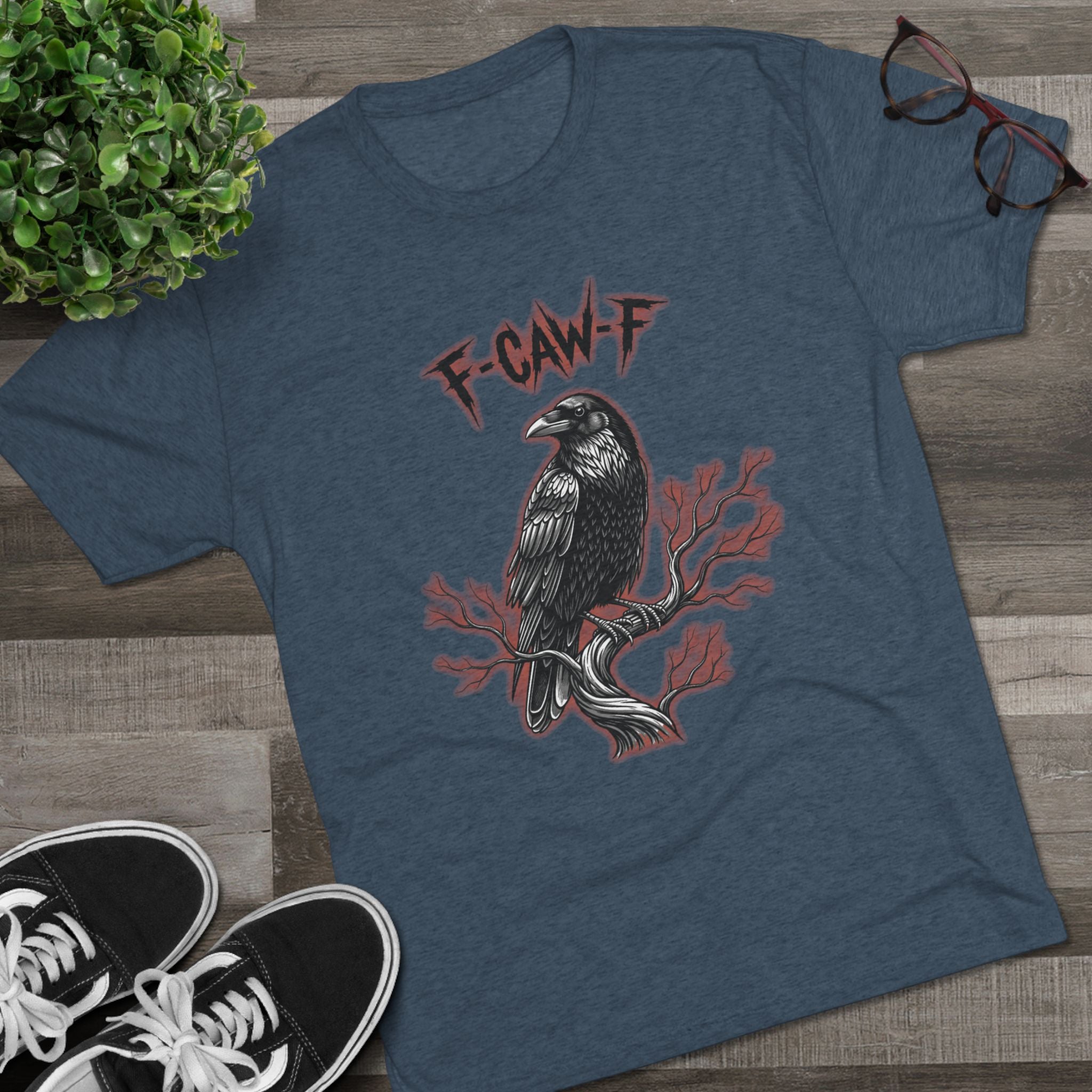 F-Caw-F Raven Unisex Crew Tee - Casual Vibe, Graphic Tee Gift, Halloween Apparel, Unisex T-Shirt, Streetwear Style