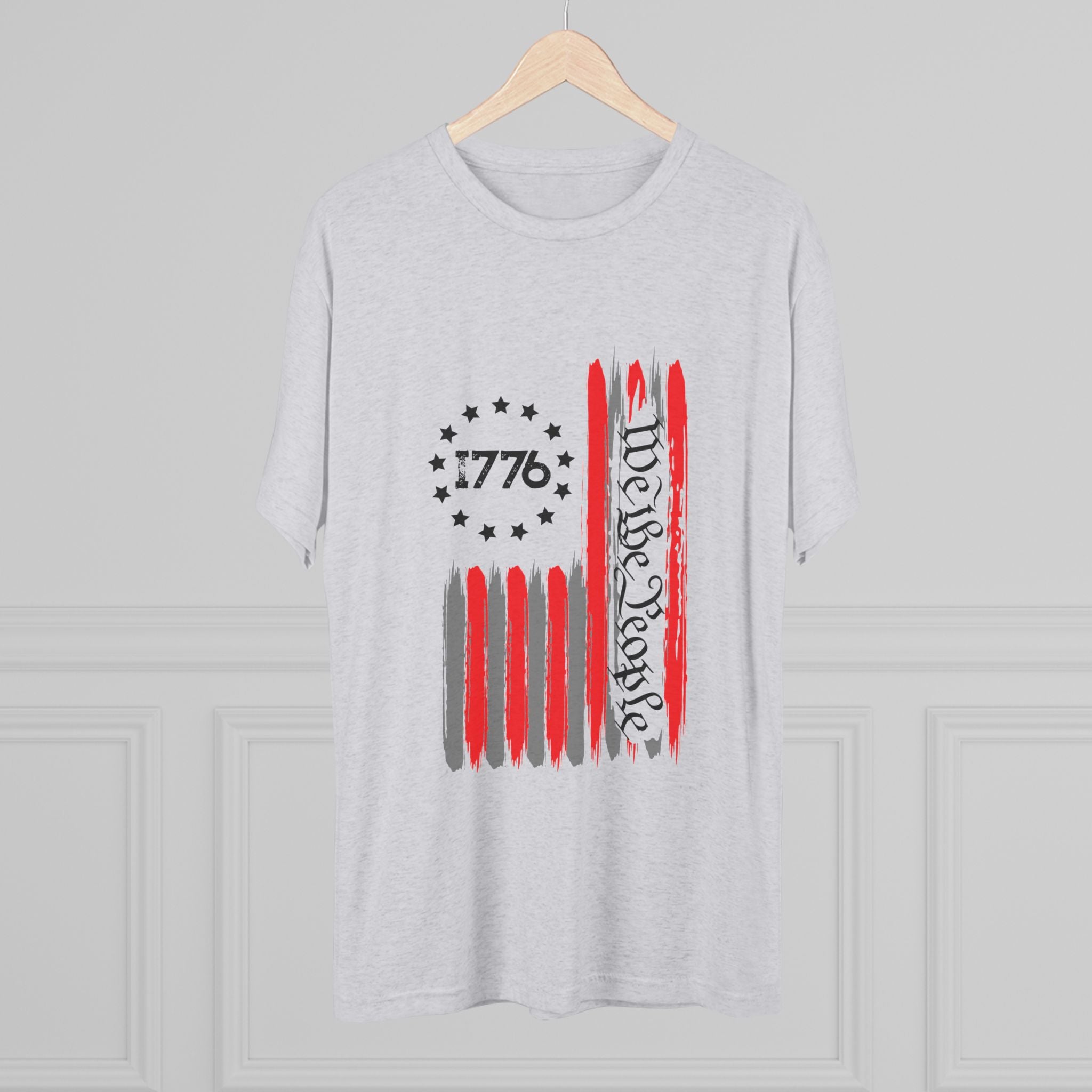 Patriotic Tee - We the People 1776 Flag Unisex Tri-Blend Crew Tee
