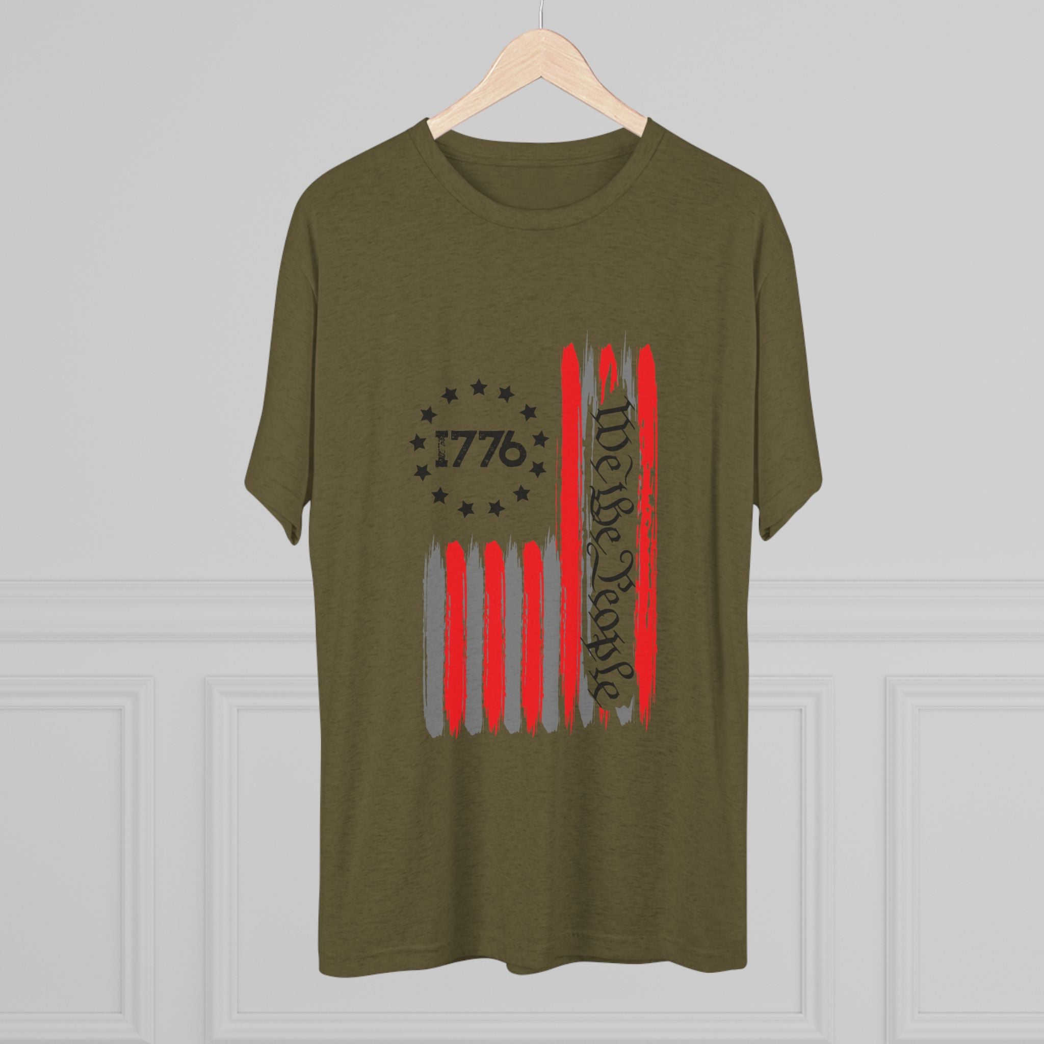 Patriotic Tee - We the People 1776 Flag Unisex Tri-Blend Crew Tee