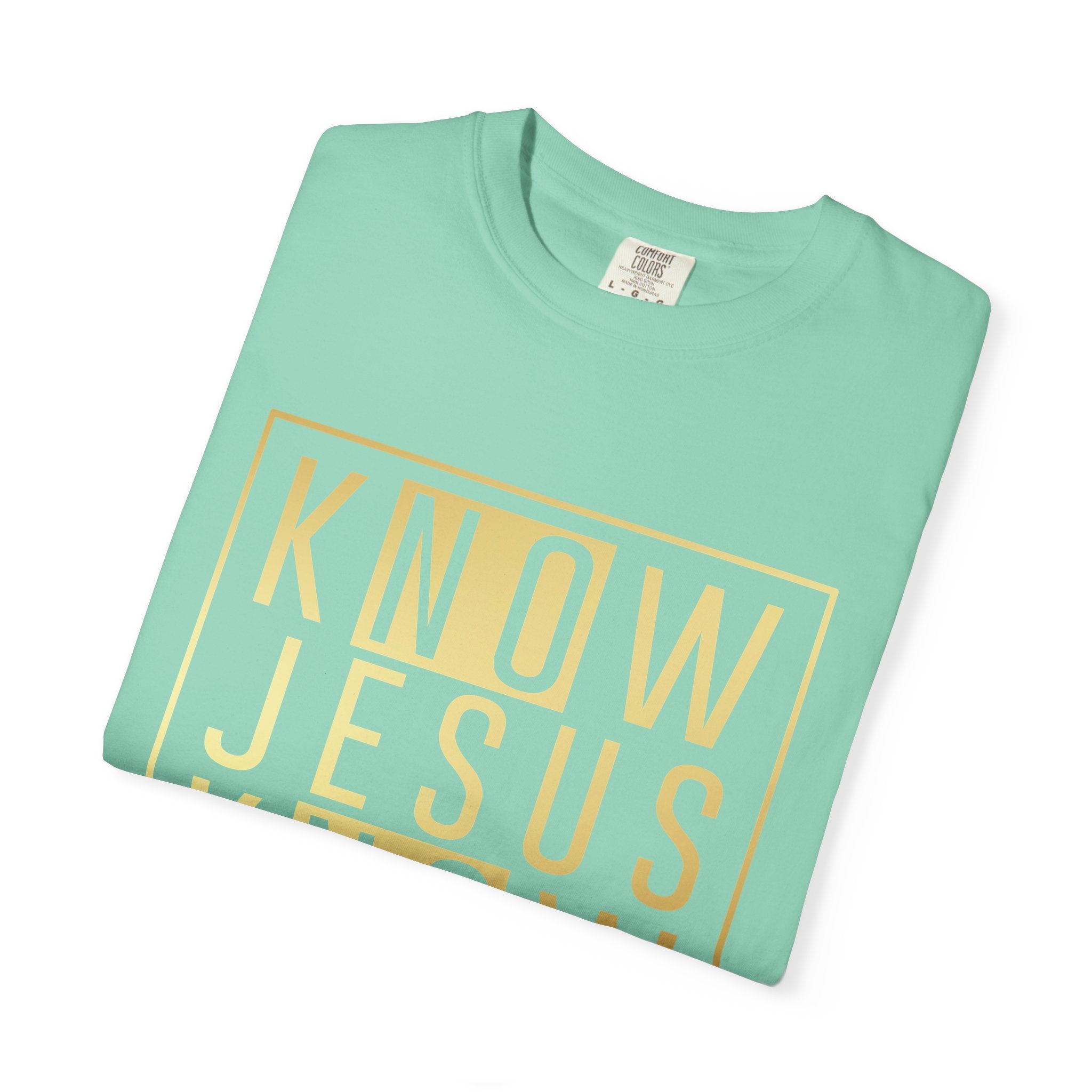 Know Jesus, Know Peace Unisex Garment-Dyed T-shirt | Inspirational Apparel for Faith, Church Events, Gifts, Casual Wear, Summer Outfits
