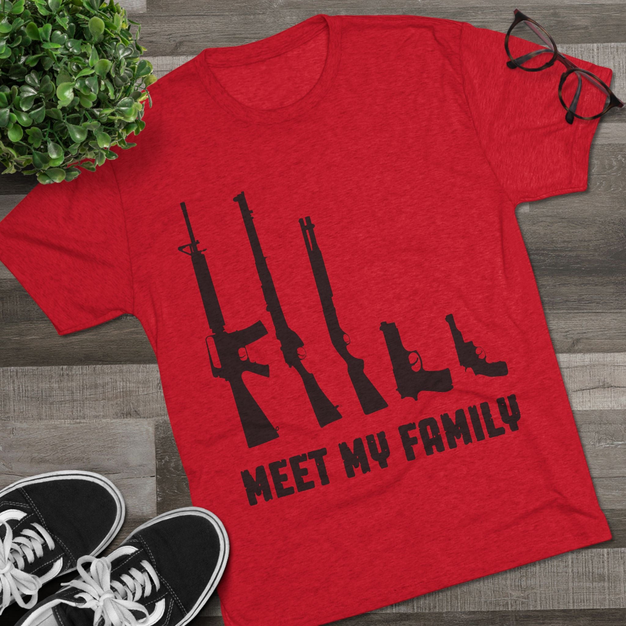 T-Shirt - Meet My Family Unisex Tri-Blend Crew Tee