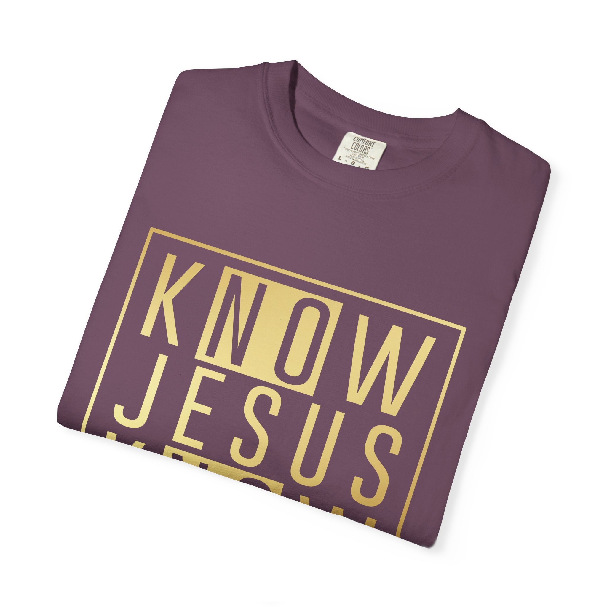 Know Jesus, Know Peace Unisex Garment-Dyed T-shirt | Inspirational Apparel for Faith, Church Events, Gifts, Casual Wear, Summer Outfits