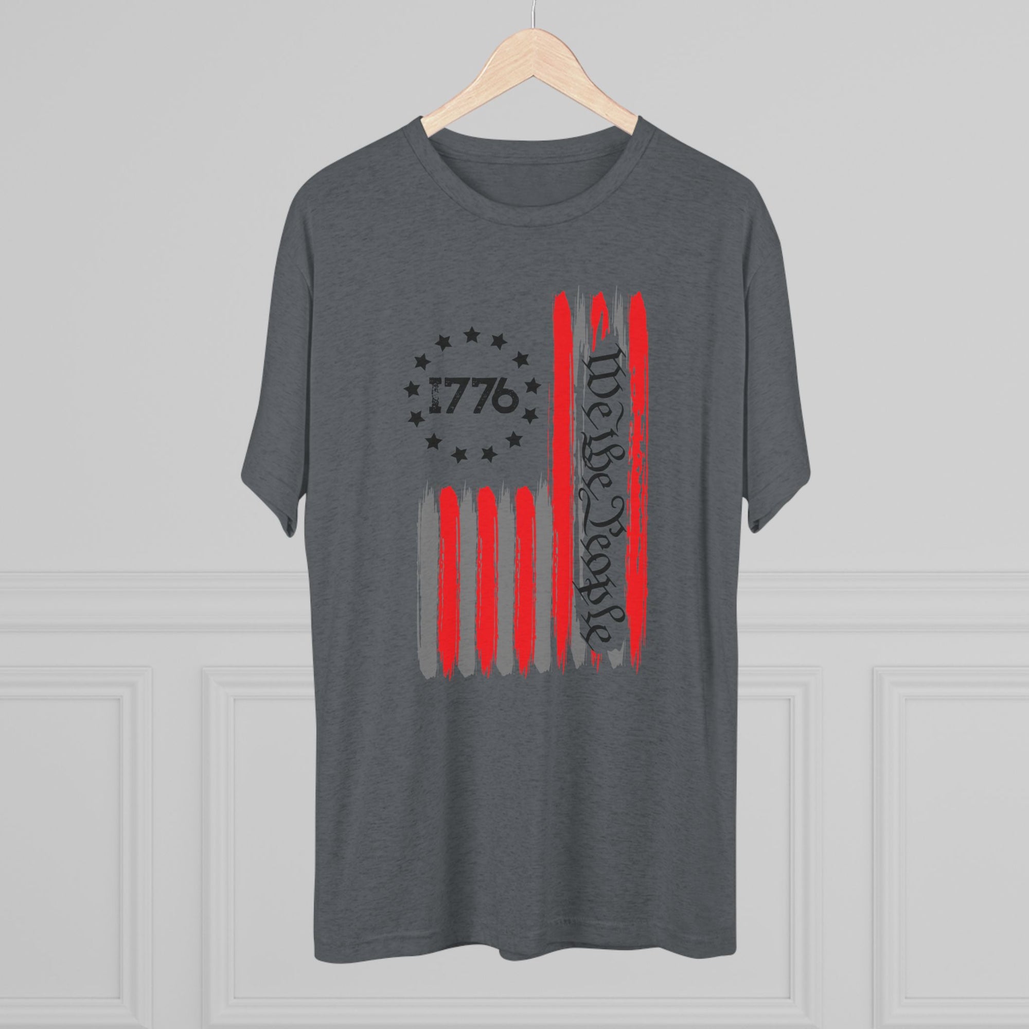 Patriotic Tee - We the People 1776 Flag Unisex Tri-Blend Crew Tee
