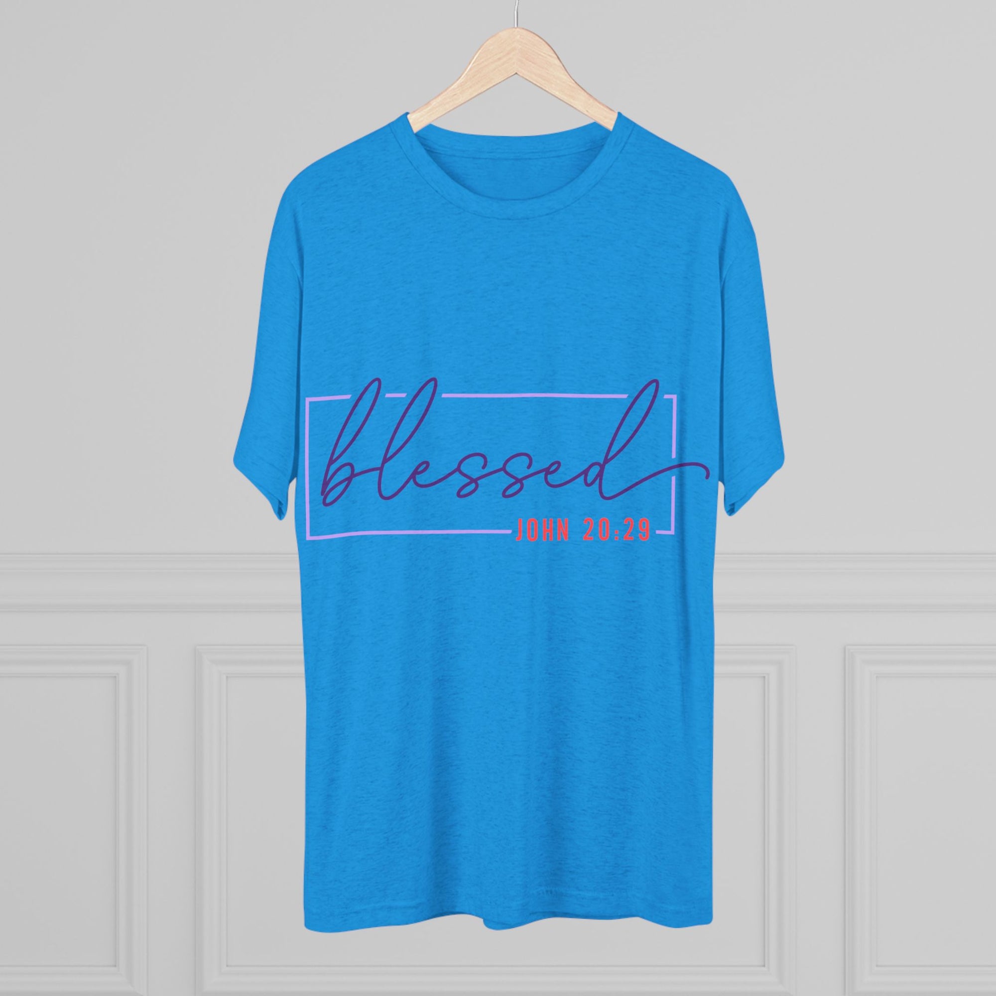 Blessed Unisex Tri-Blend Crew Tee | Inspirational Gift for Friends, Spiritual Wear, Faith-Based Apparel, Green Shirt, Casual Top