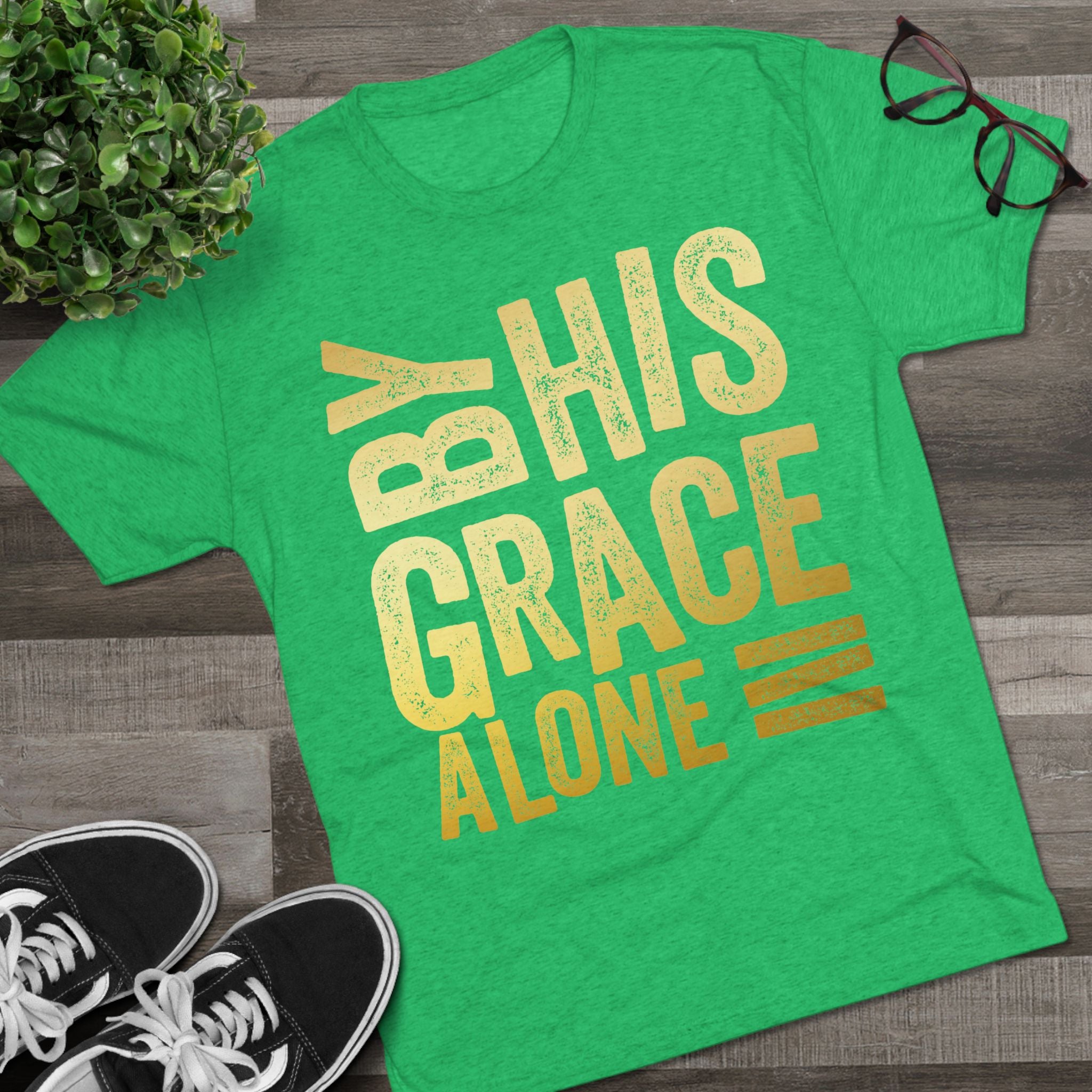 Unisex Tri-Blend Crew Tee - 'By His Grace Alone' Inspirational T-Shirt, Faith-Based Apparel, Christian Gift, Casual Everyday Wear, [...]