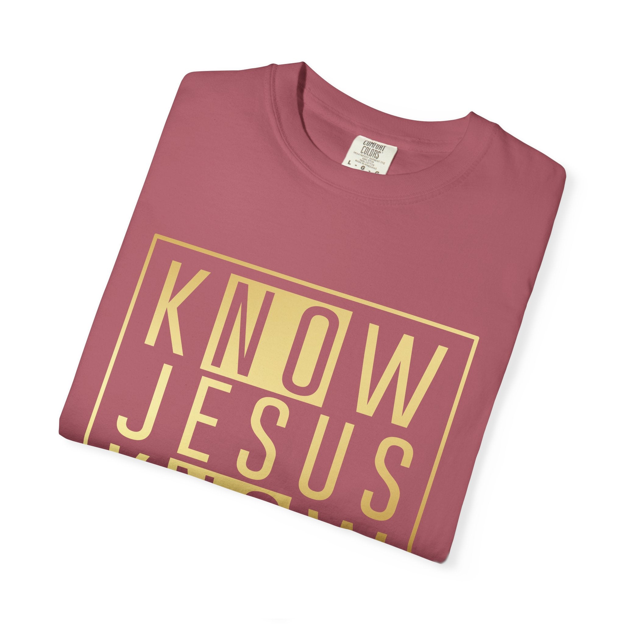 Know Jesus, Know Peace Unisex Garment-Dyed T-shirt | Inspirational Apparel for Faith, Church Events, Gifts, Casual Wear, Summer Outfits