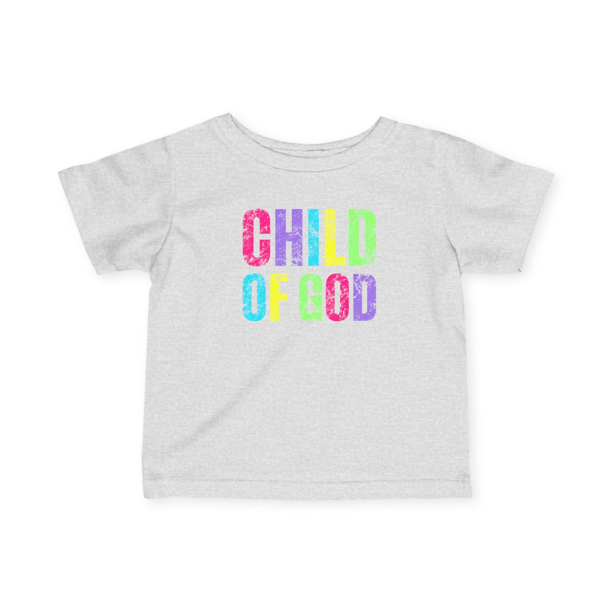 Colorful Child of God Infant Tee, Cute Baby T-Shirt, Rainbow Kids Shirt, Faith-Based Apparel, Baby Shower Gift
