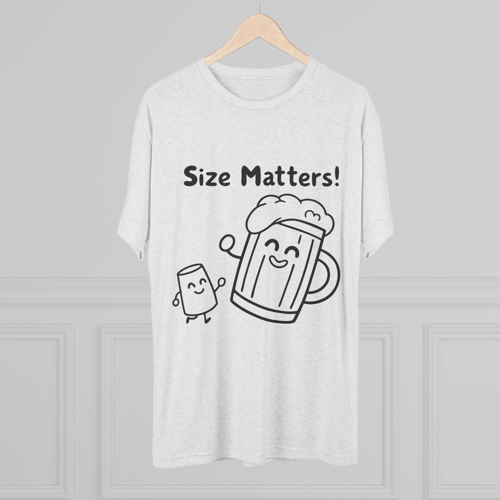 Beer Mug - Size Matters Unisex Tri-Blend Tee