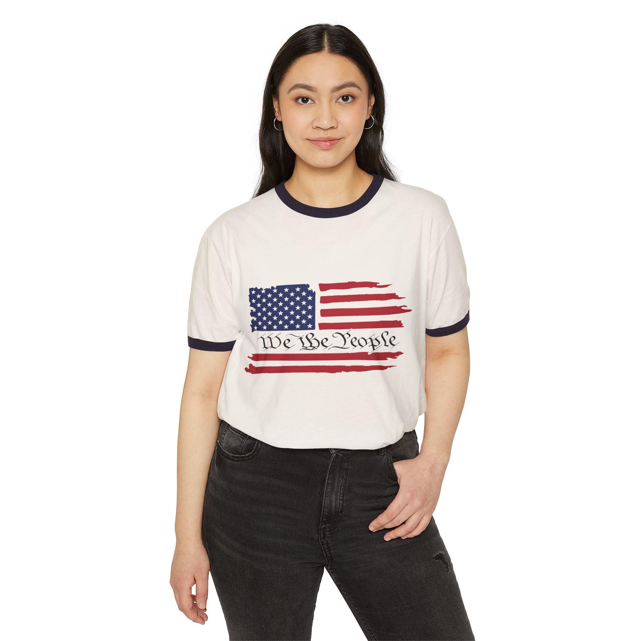 American Flag Ringer T-Shirt