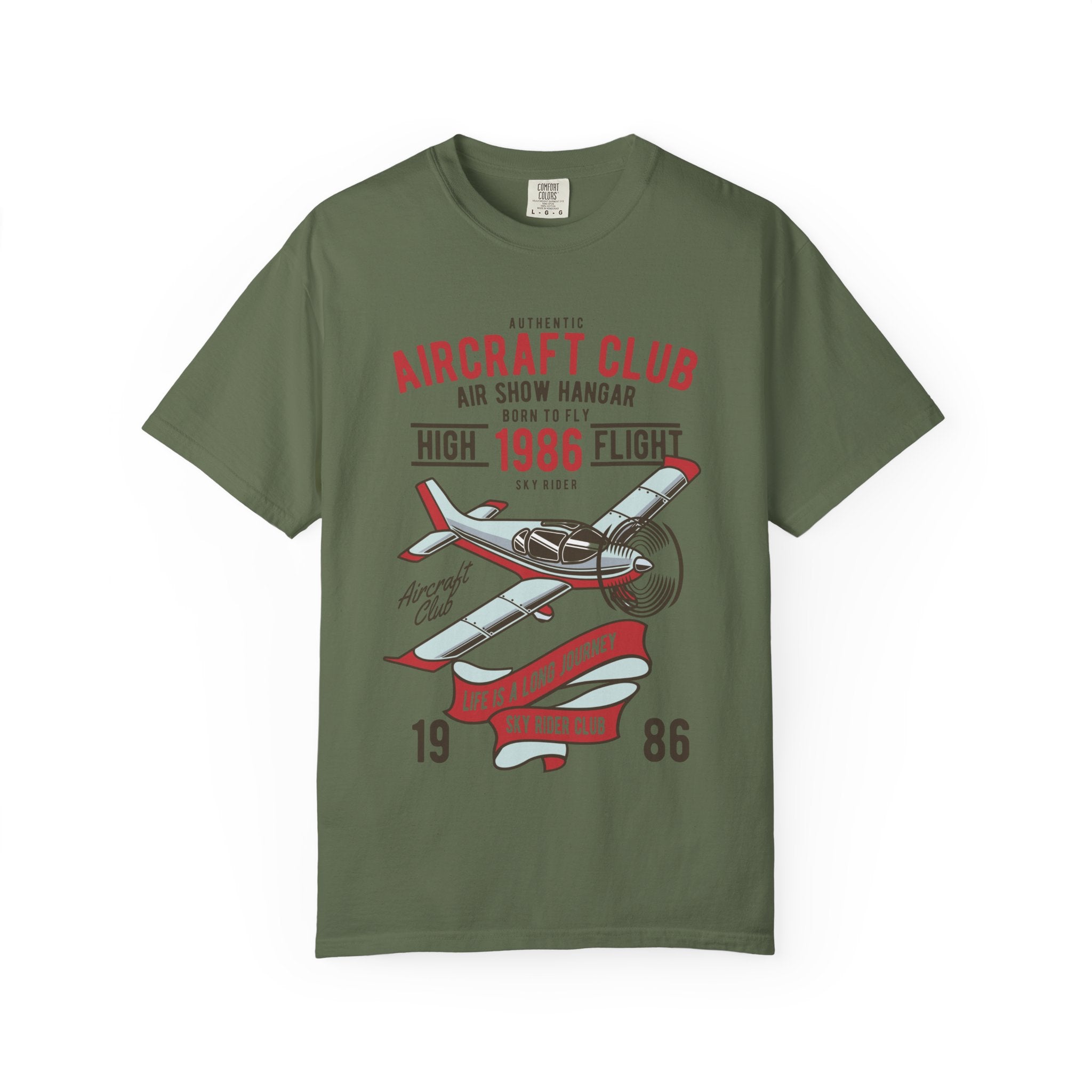 Vintage Aircraft Club T-Shirt | Unisex Garment-Dyed Tee, Aviation Lover Gift, Retro Airplane Shirt, Sky Rider Apparel, Air Show Fashion