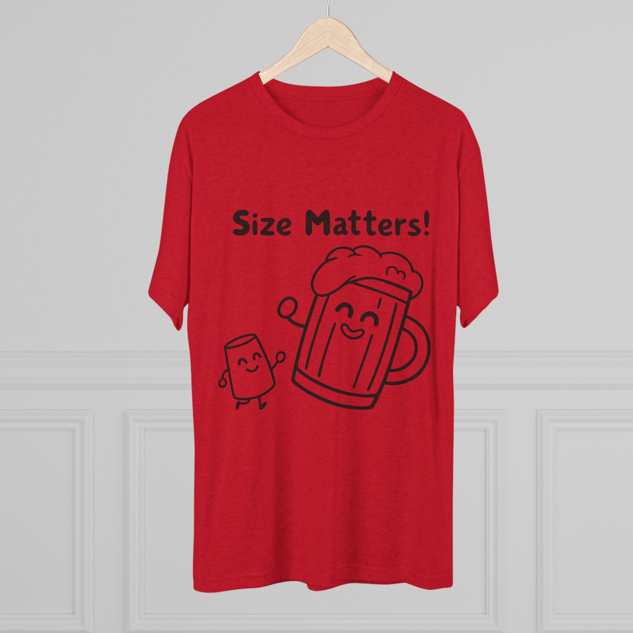 Beer Mug - Size Matters Unisex Tri-Blend Tee