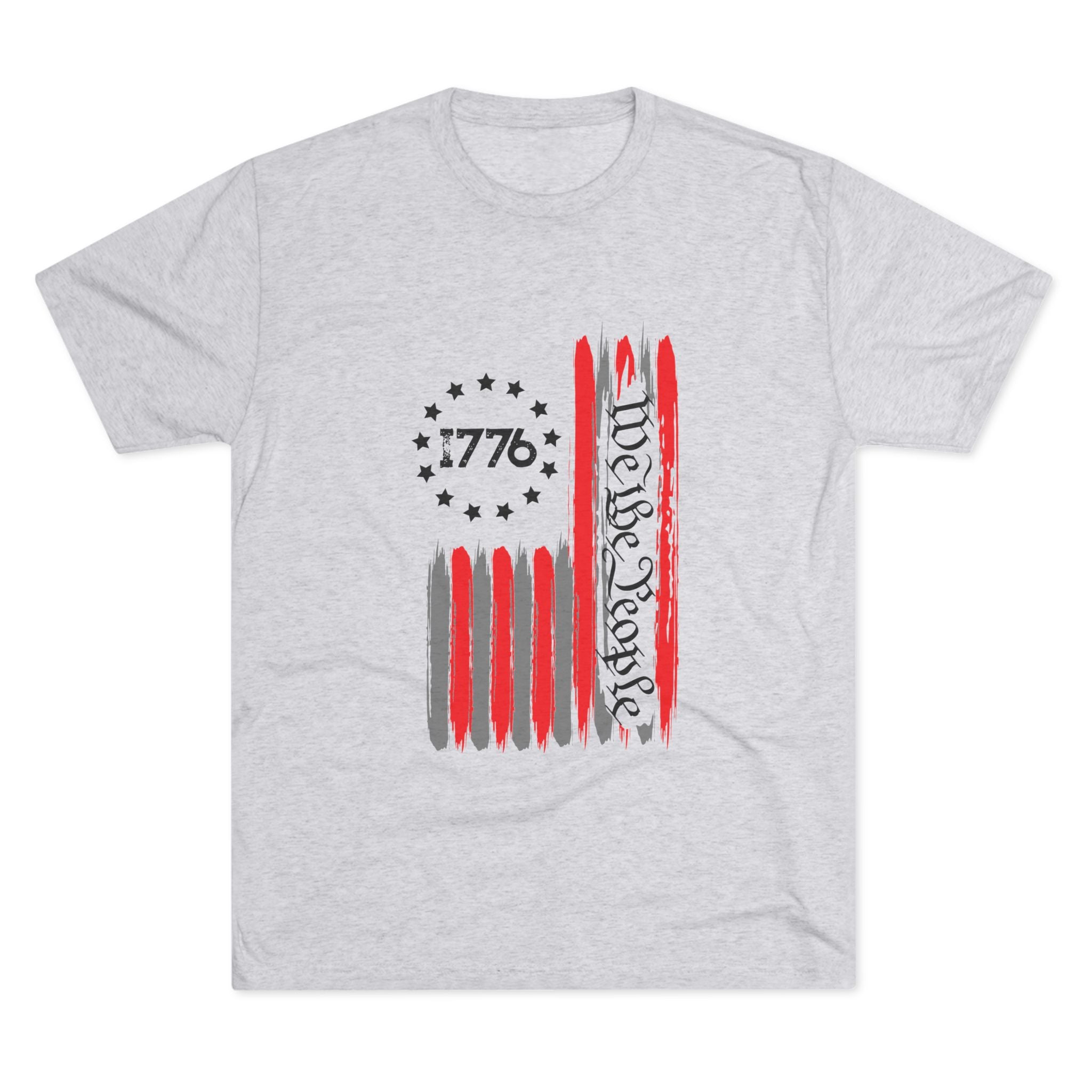 Patriotic Tee - We the People 1776 Flag Unisex Tri-Blend Crew Tee