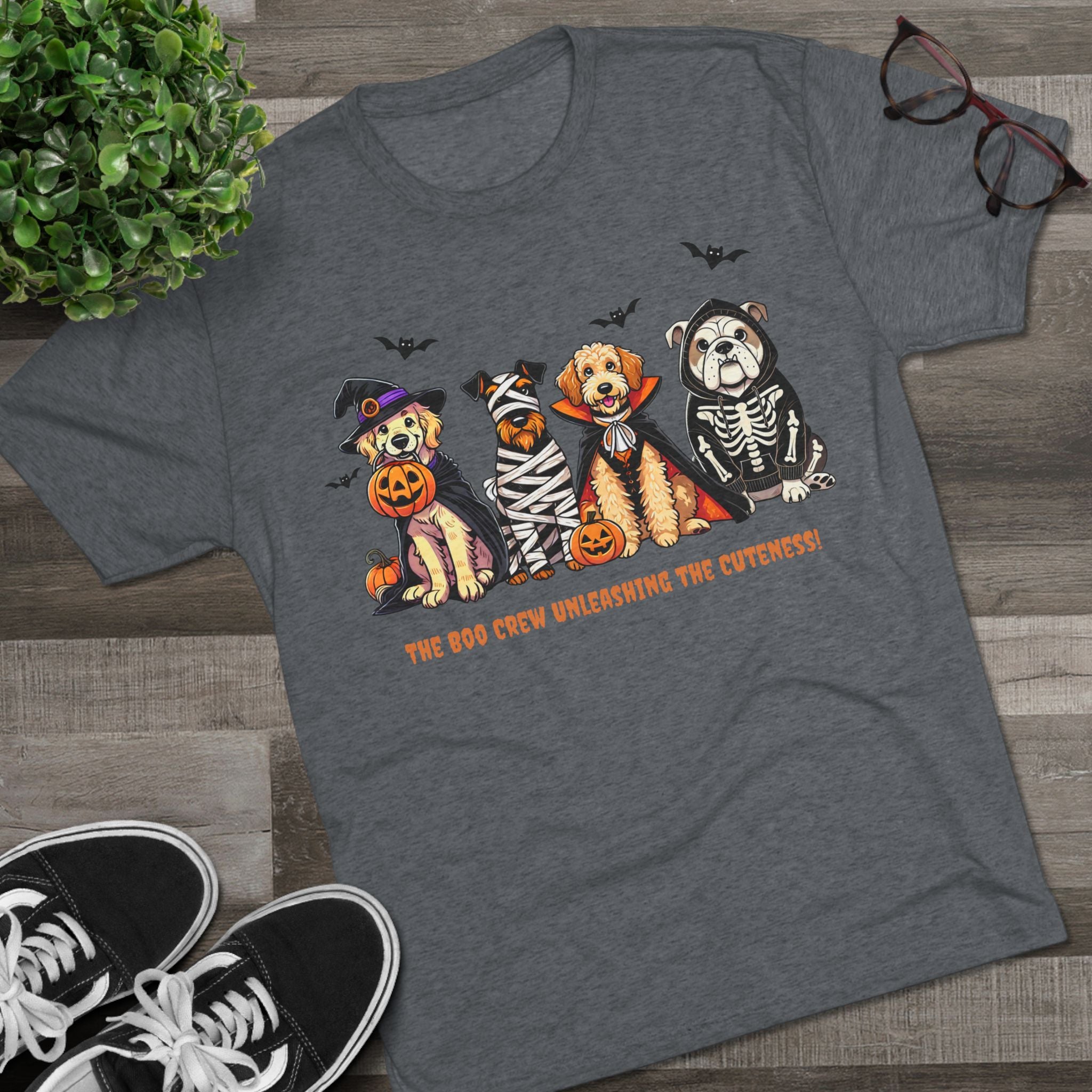 Spooky Paw Graphic Tee - Unisex Tri-Blend Crew Tee for Pet Lovers, Cute Animal Shirt, Halloween Apparel, Dog Lover Gift, Fall Fashion