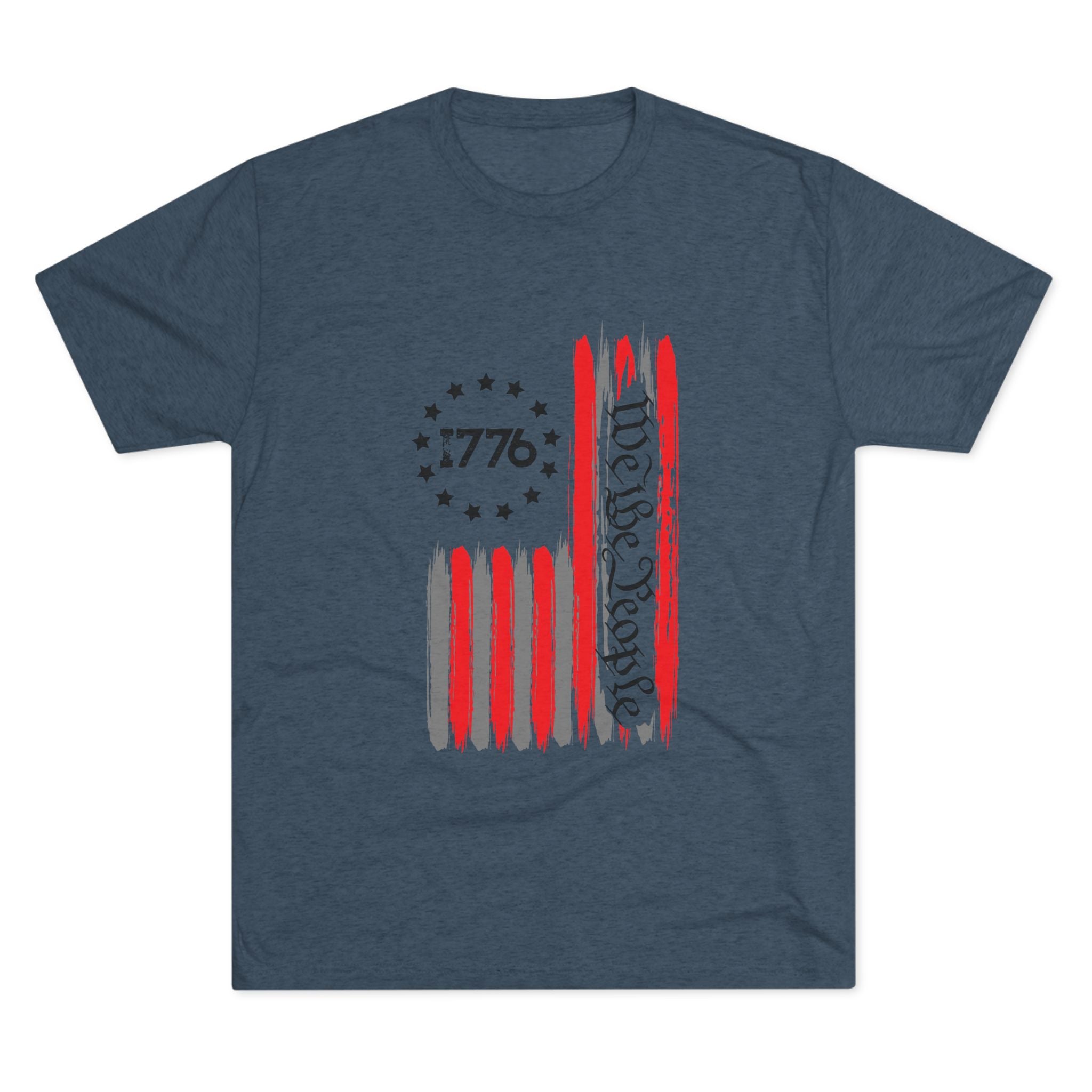 Patriotic Tee - We the People 1776 Flag Unisex Tri-Blend Crew Tee