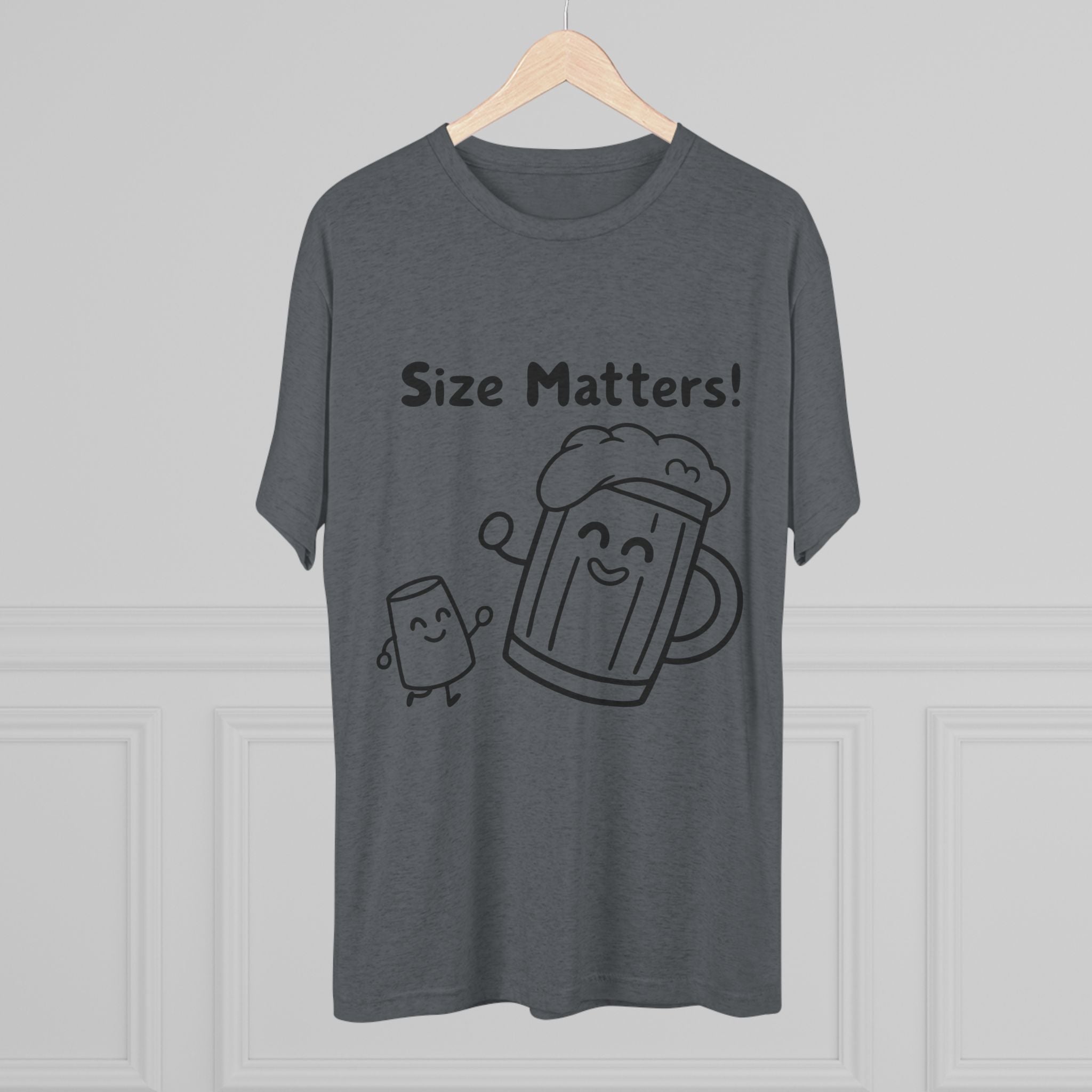Beer Mug - Size Matters Unisex Tri-Blend Tee