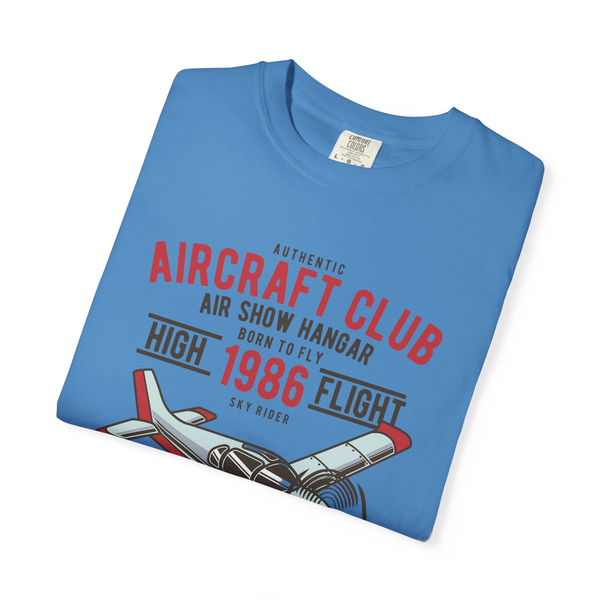 Vintage Aircraft Club T-Shirt | Unisex Garment-Dyed Tee, Aviation Lover Gift, Retro Airplane Shirt, Sky Rider Apparel, Air Show Fashion