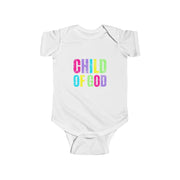 Colorful 'Child of God' Infant Bodysuit - Baby Shower Gift, Cute Baby Outfit, Faith-Based Apparel, Newborn Clothes, Religious Babywear