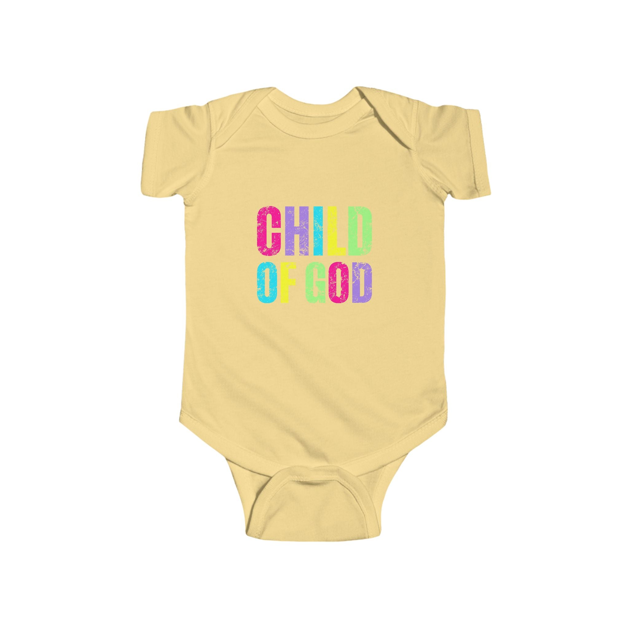 Colorful 'Child of God' Infant Bodysuit - Baby Shower Gift, Cute Baby Outfit, Faith-Based Apparel, Newborn Clothes, Religious Babywear