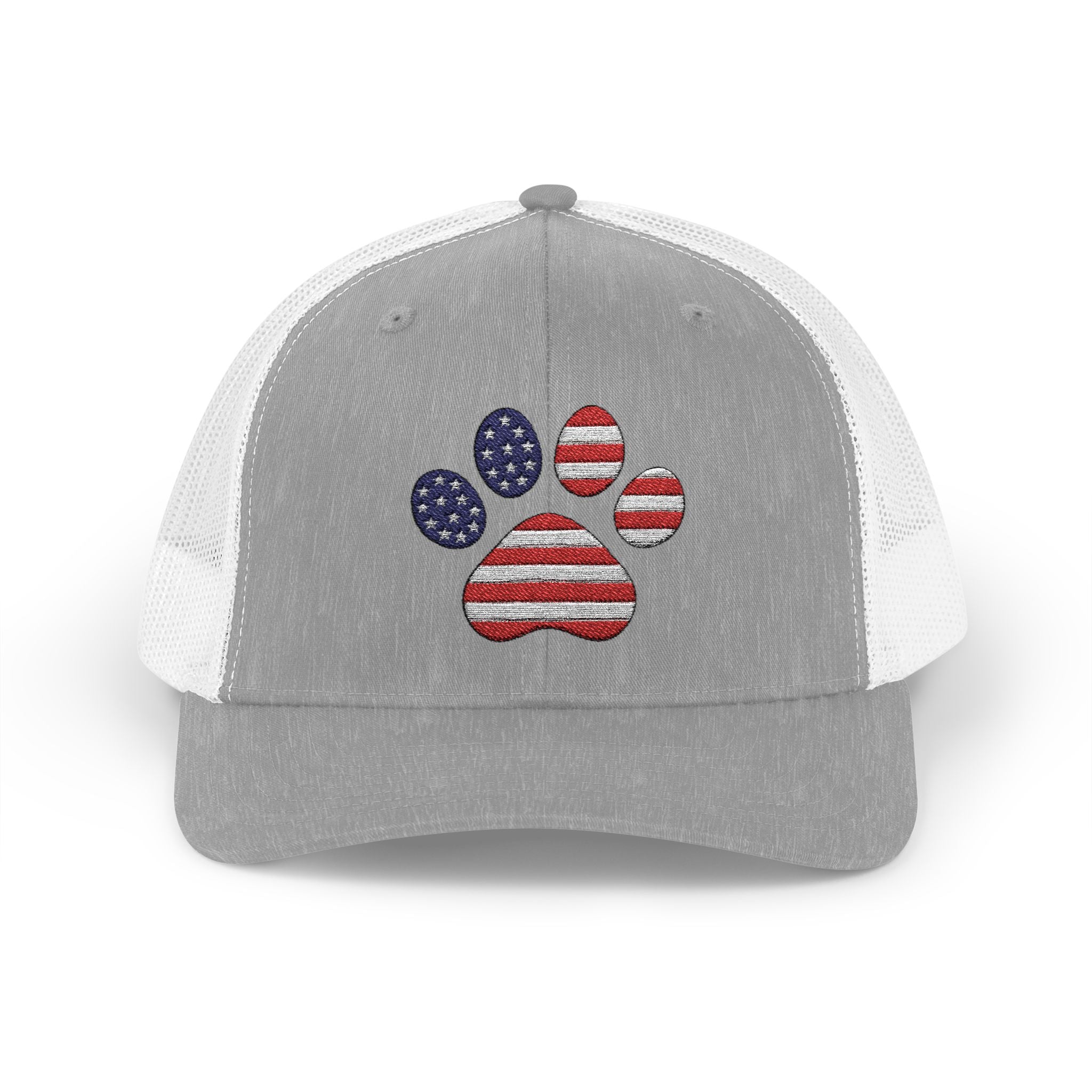 Trucker Cap American Flag Paw Print