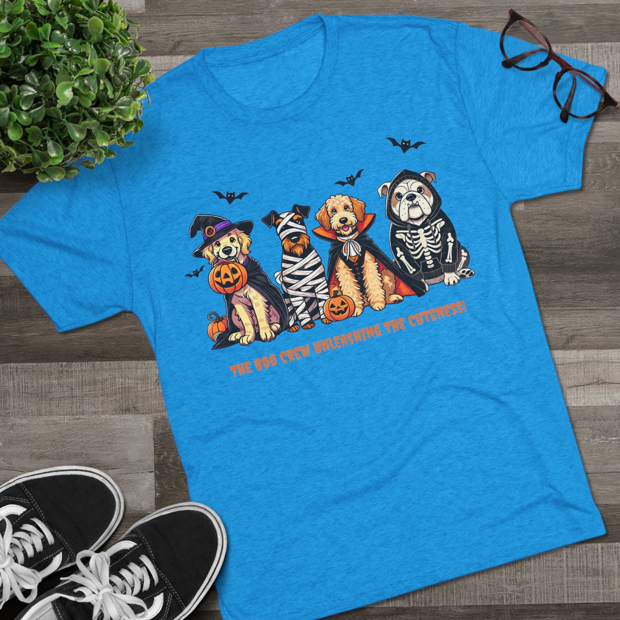 Spooky Paw Graphic Tee - Unisex Tri-Blend Crew Tee for Pet Lovers, Cute Animal Shirt, Halloween Apparel, Dog Lover Gift, Fall Fashion