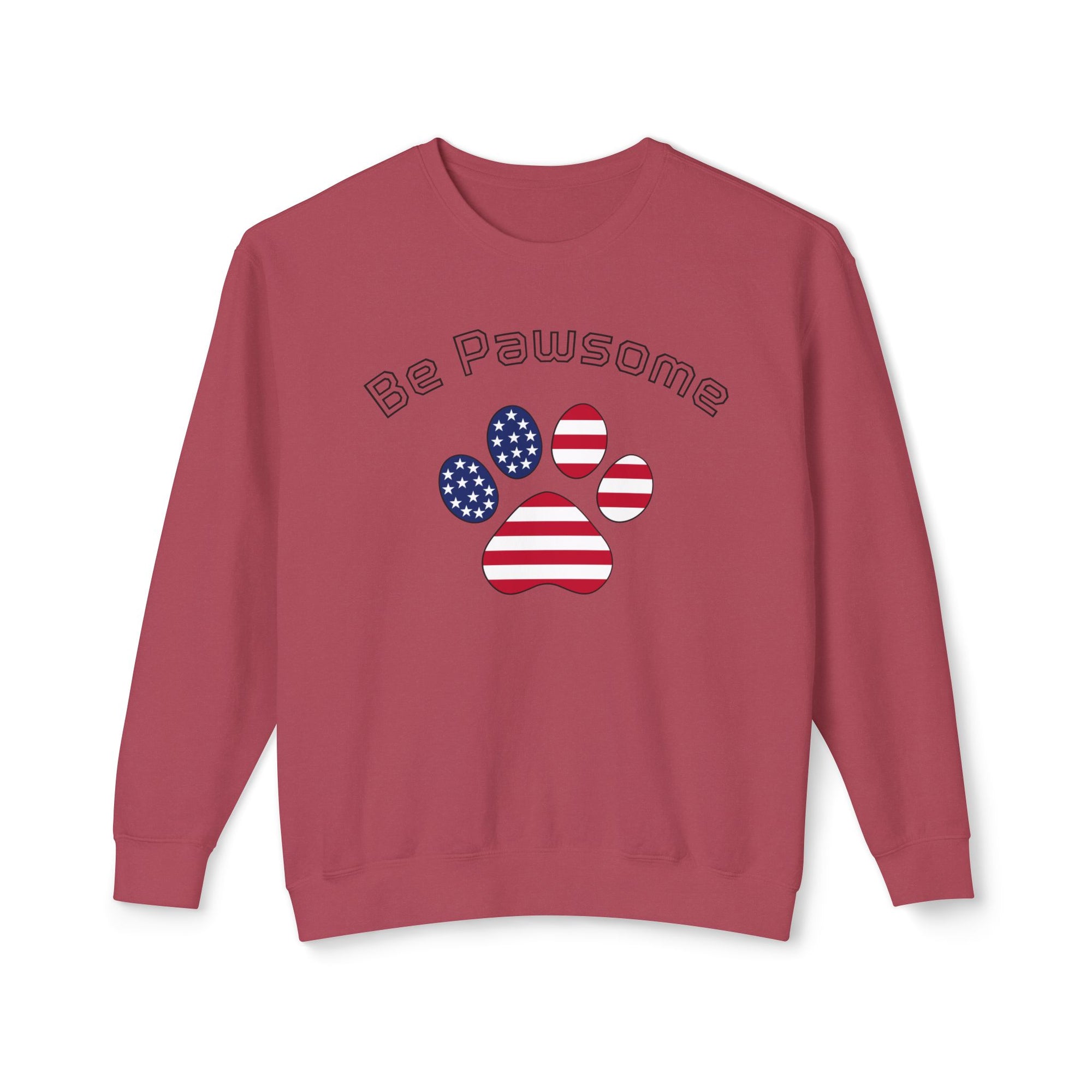 Dog Print Sweatshirt - Be Pawsome Lightweight Crewneck